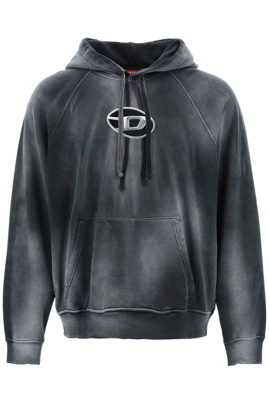 Diesel Diesel hooded sweatshirt with oval logo and d cut