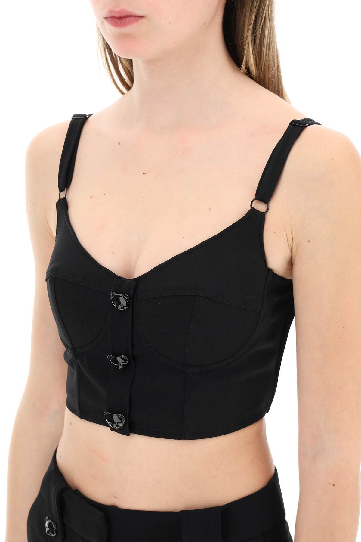 Moschino Moschino bustier top with teddy bear buttons