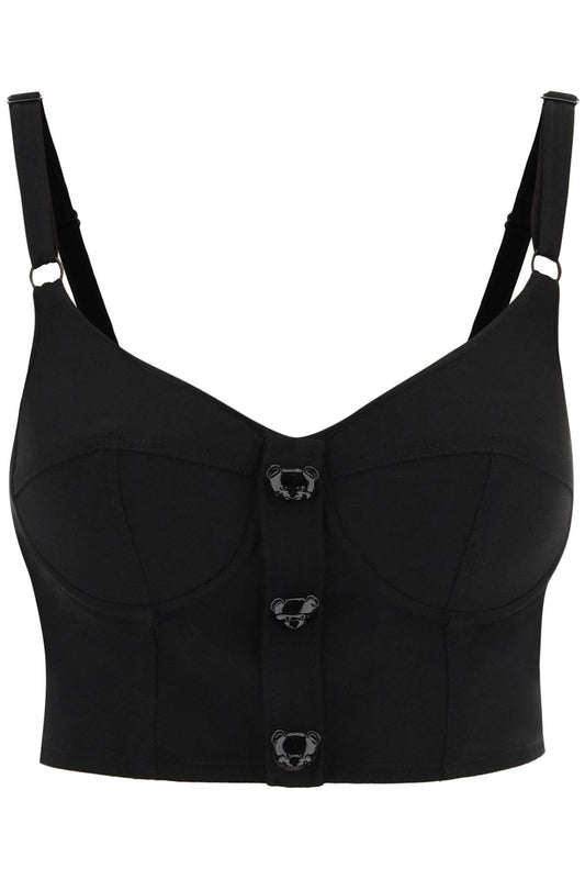 Moschino Moschino bustier top with teddy bear buttons