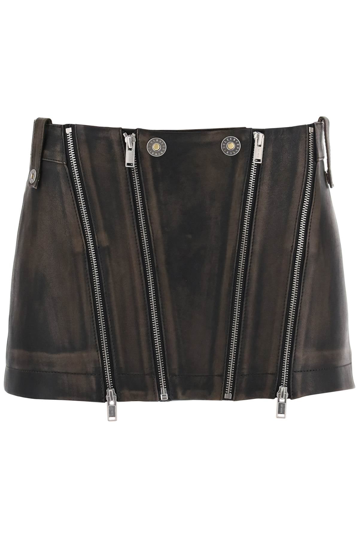 Dion Lee Dion lee leather biker micro skirt