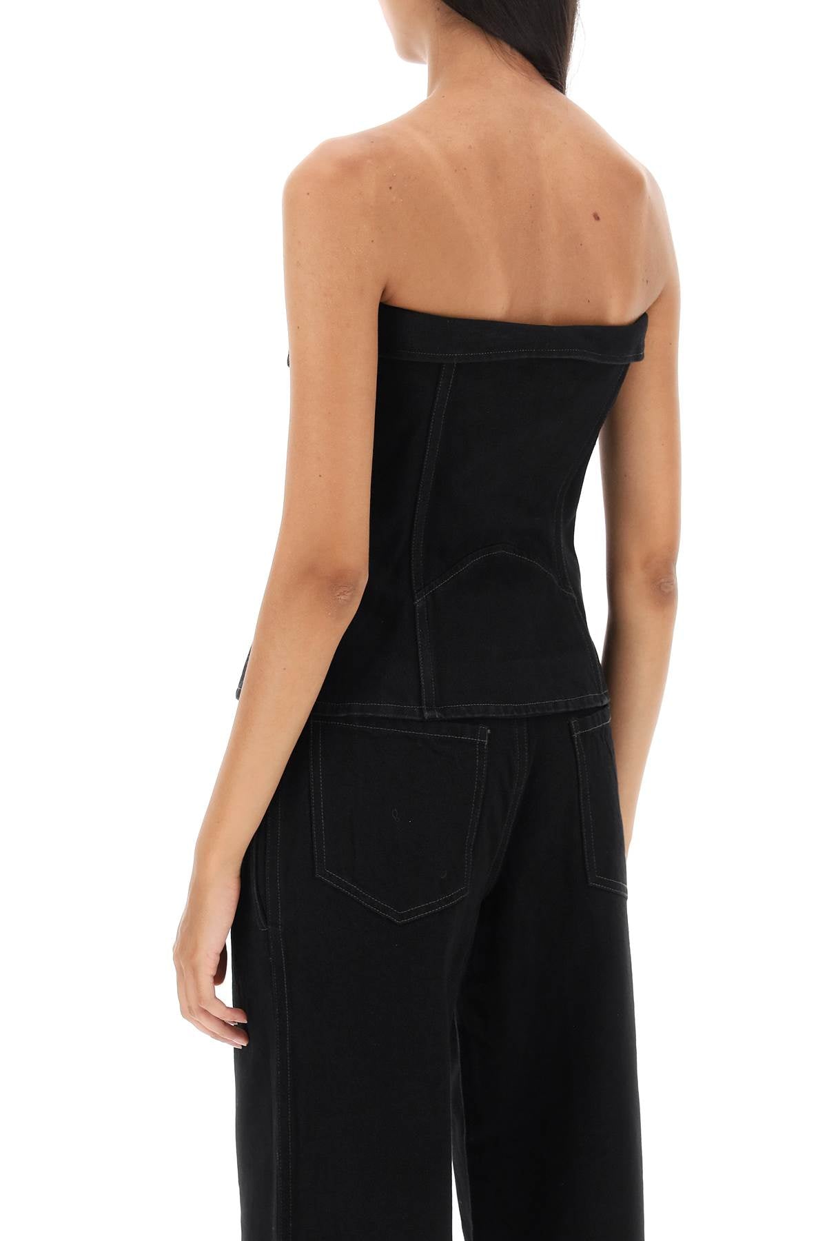 Dion Lee Dion lee denim biker corset top