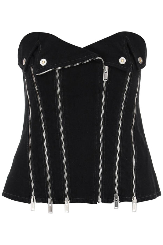 Dion Lee Dion lee denim biker corset top