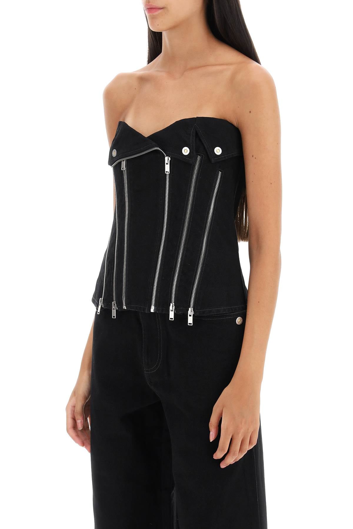 Dion Lee Dion lee denim biker corset top