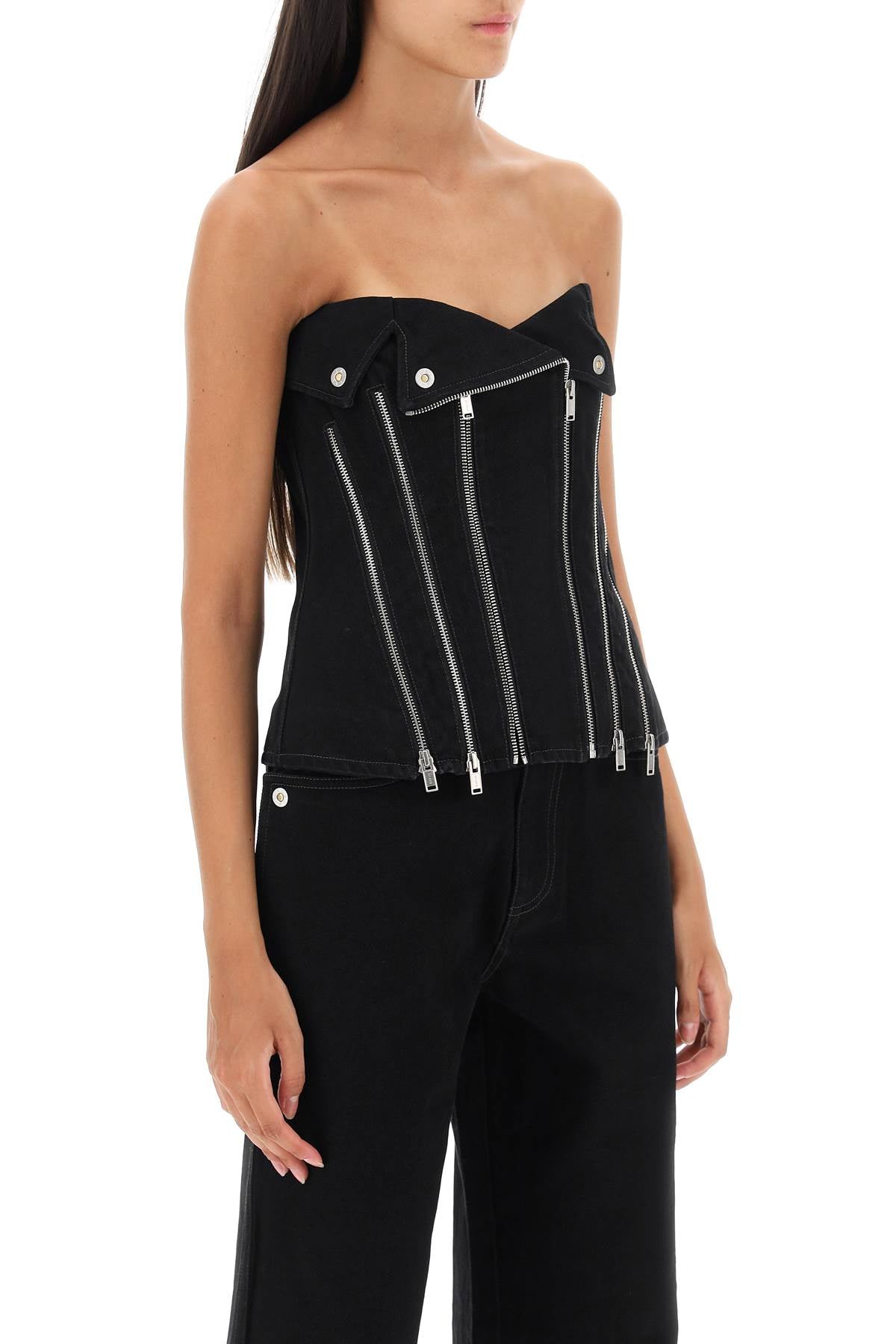 Dion Lee Dion lee denim biker corset top