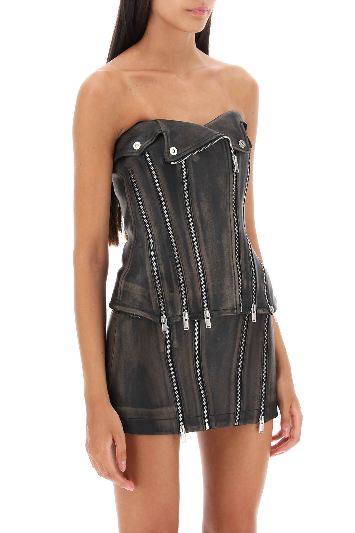 Dion Lee Dion lee leather biker corset top