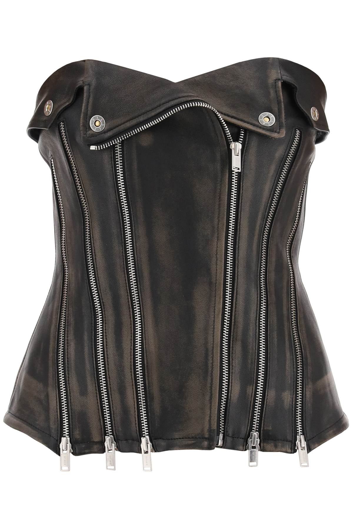 Dion Lee Dion lee leather biker corset top