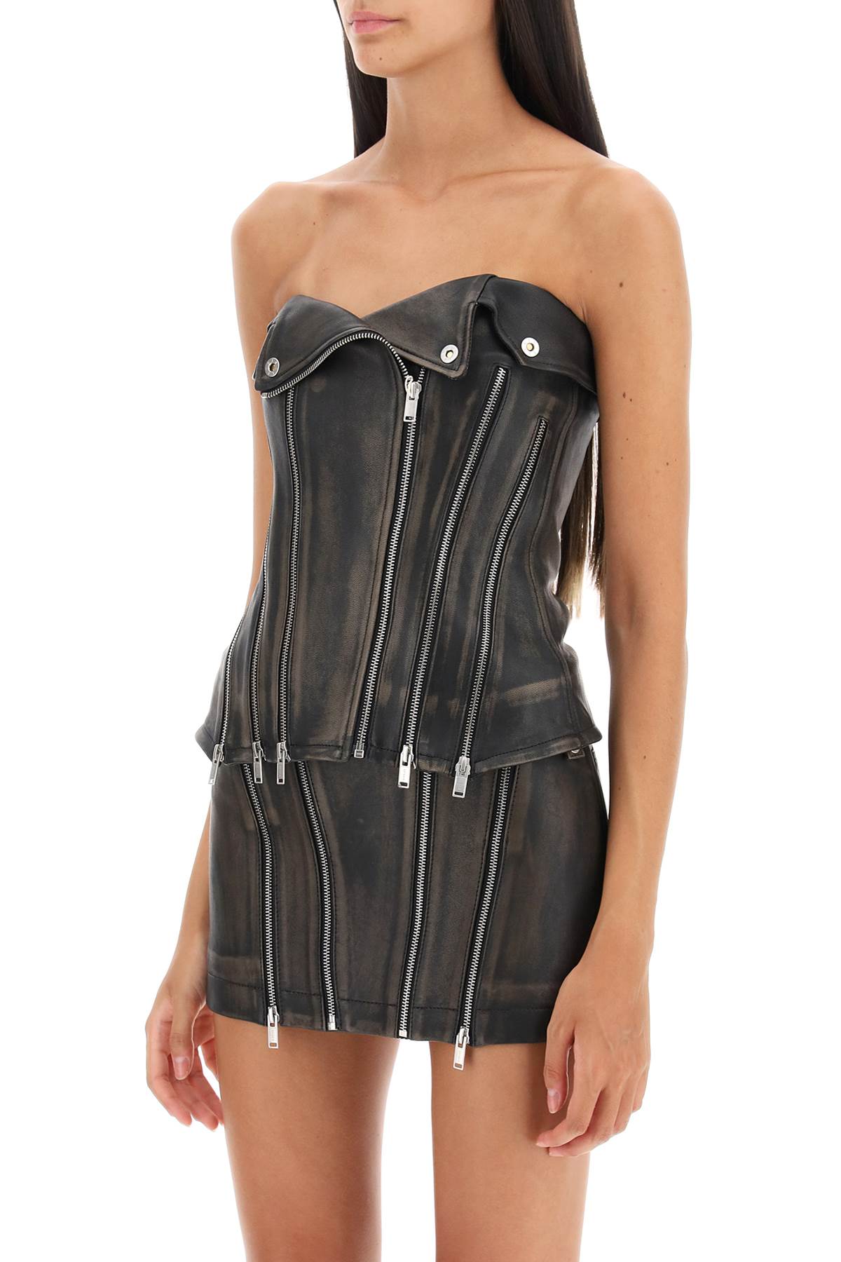 Dion Lee Dion lee leather biker corset top