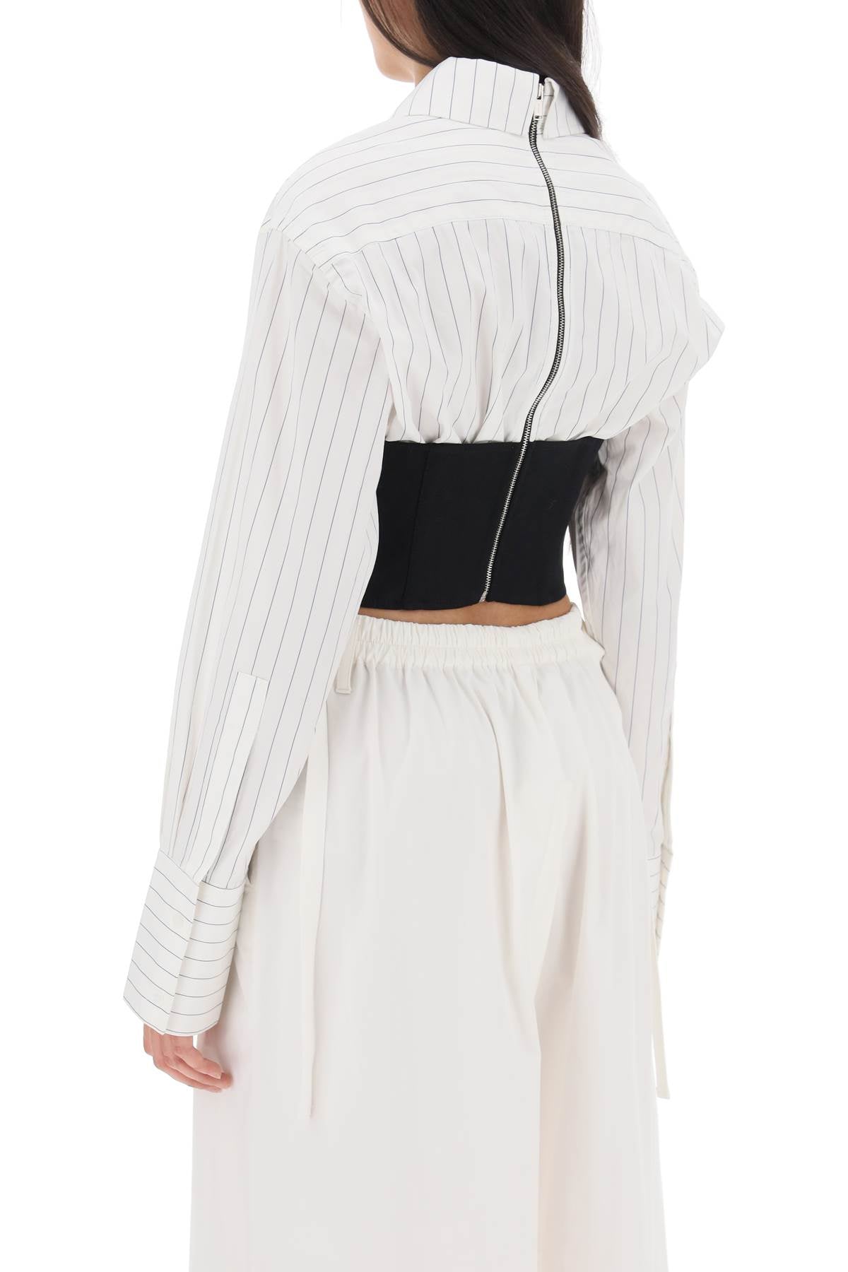 Dion Lee Dion lee cropped shirt with underbust corset