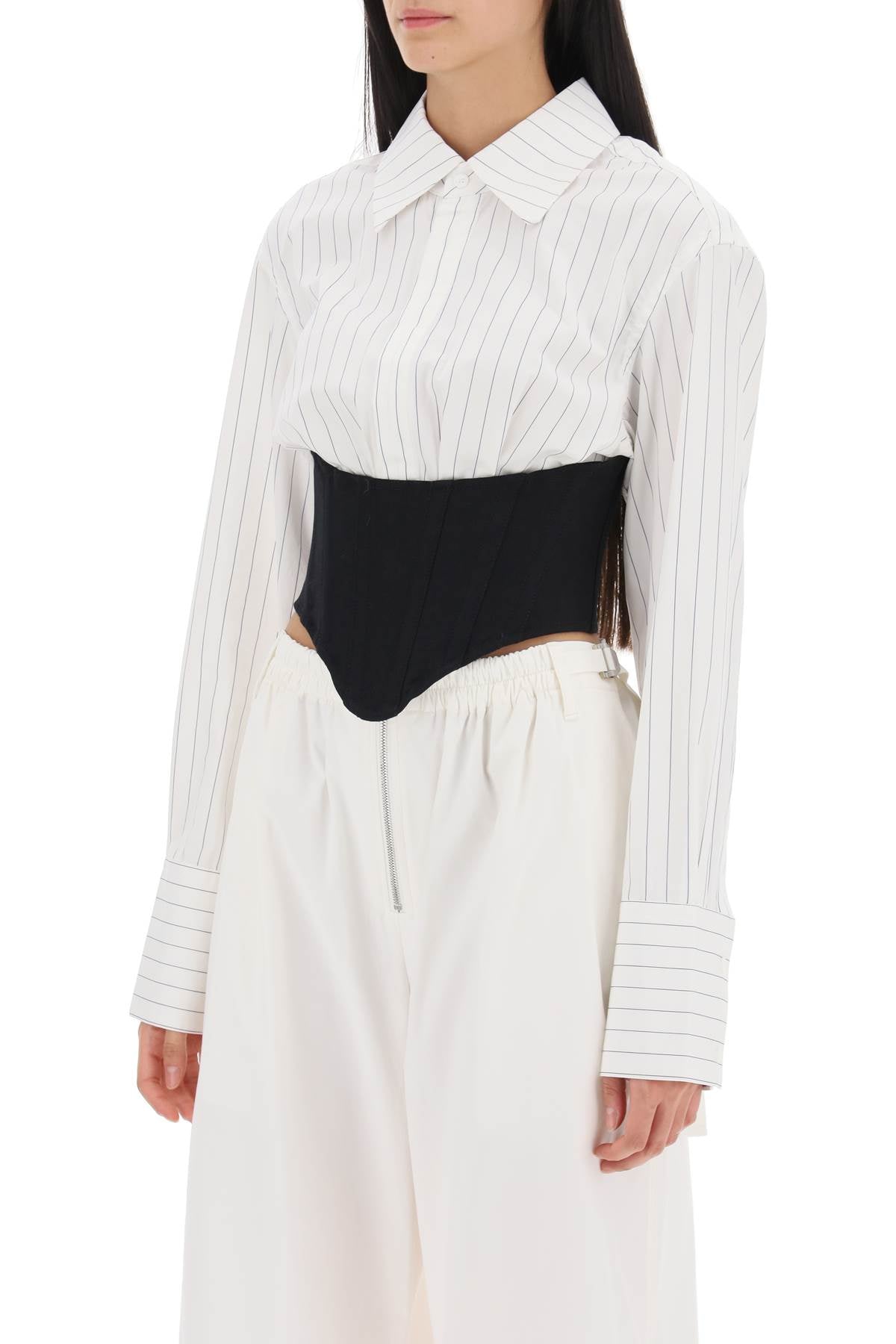 Dion Lee Dion lee cropped shirt with underbust corset