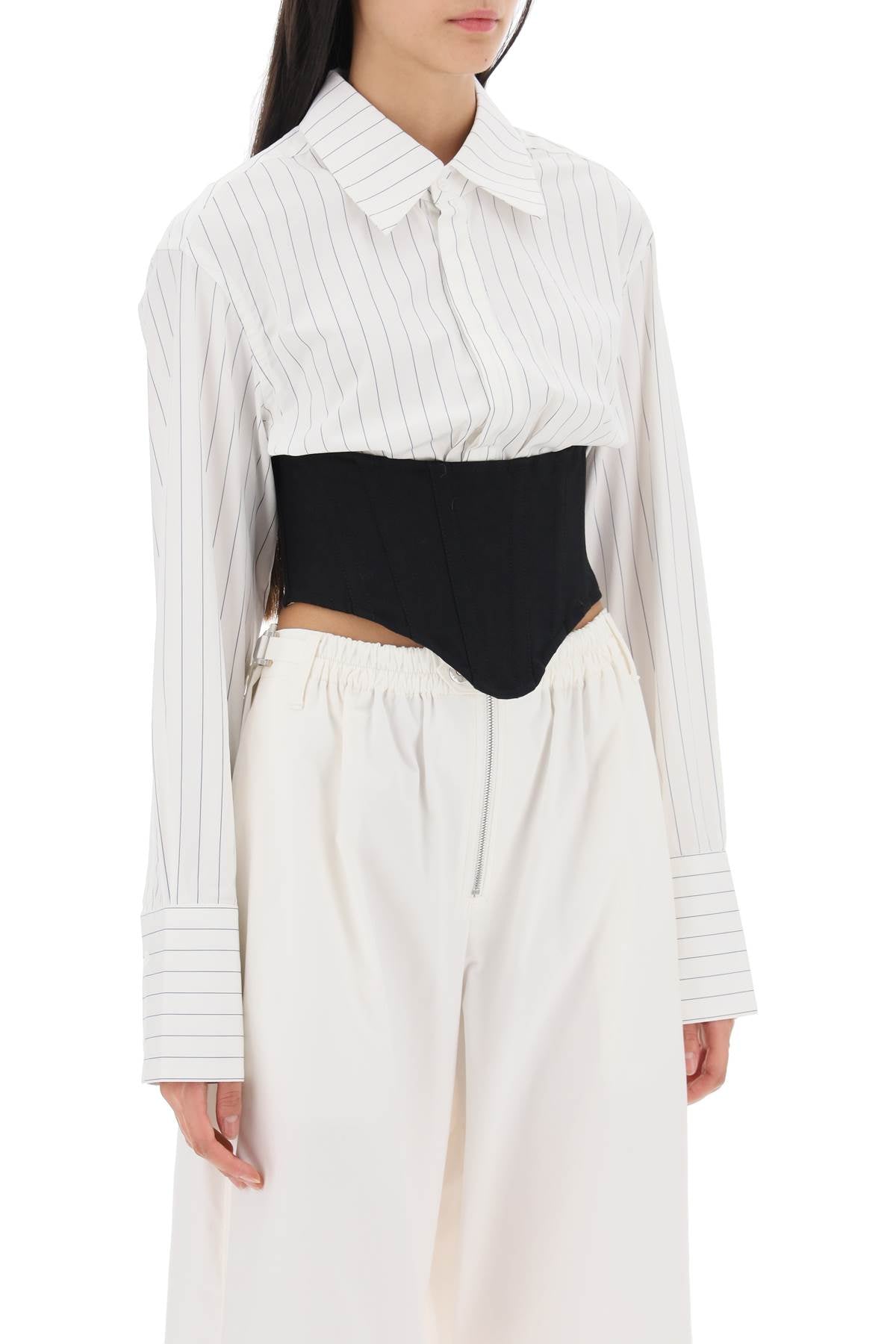 Dion Lee Dion lee cropped shirt with underbust corset