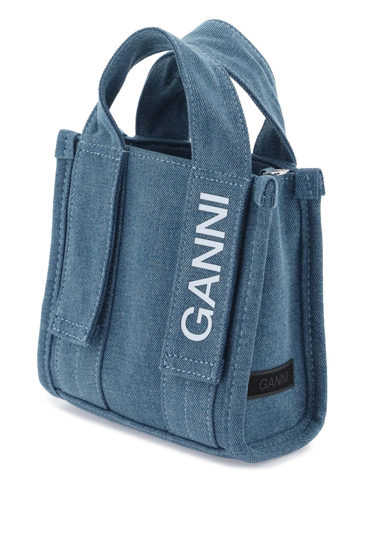 Ganni Ganni denim tech mini tote bag