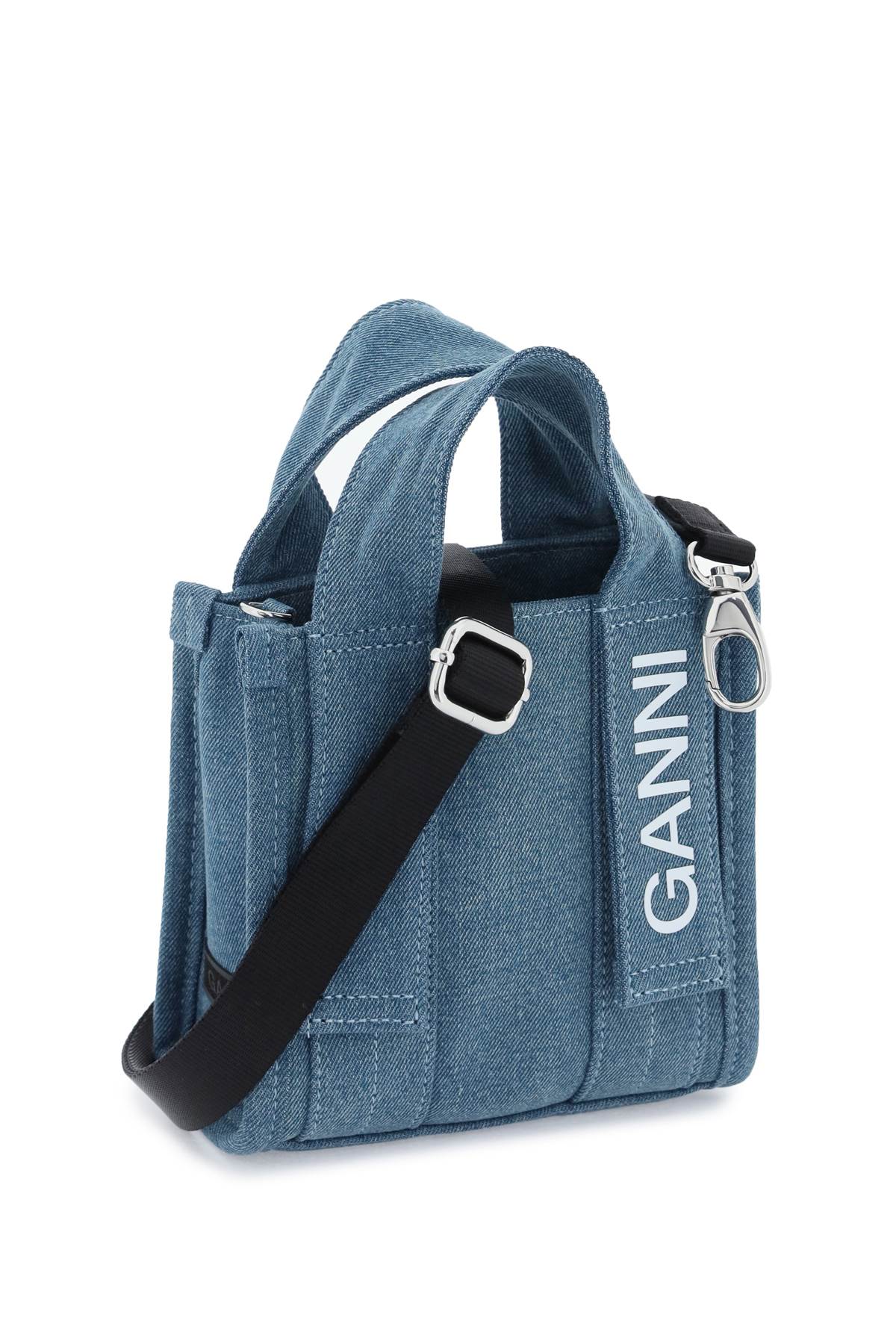 Ganni Ganni denim tech mini tote bag