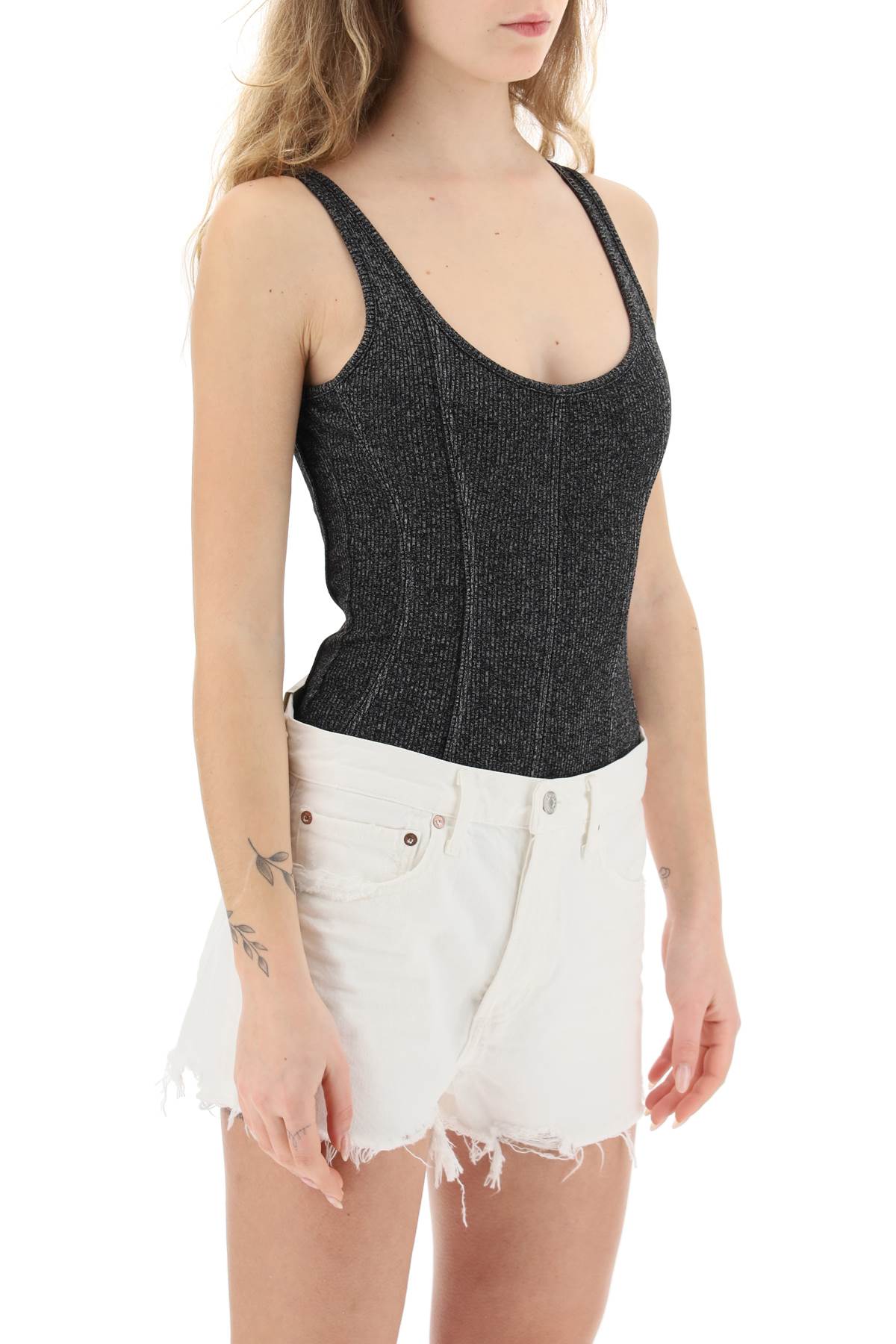 Agolde Agolde 'elna' rib knit tank bodysuit