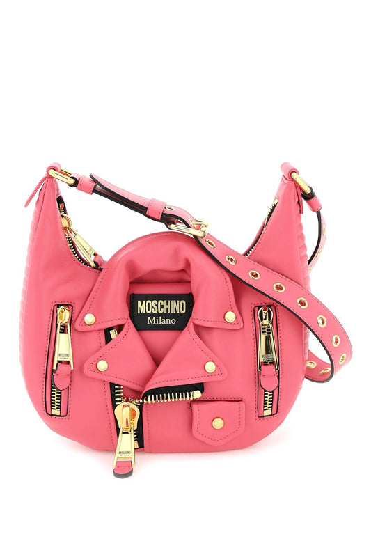 Moschino nappa leather biker shoulder bag