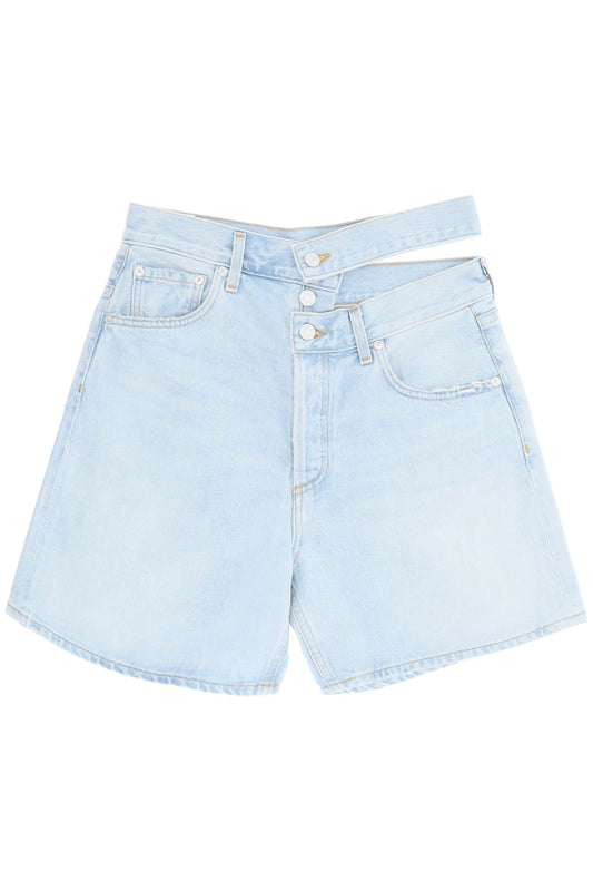 Agolde Agolde cut-out waistband denim shorts