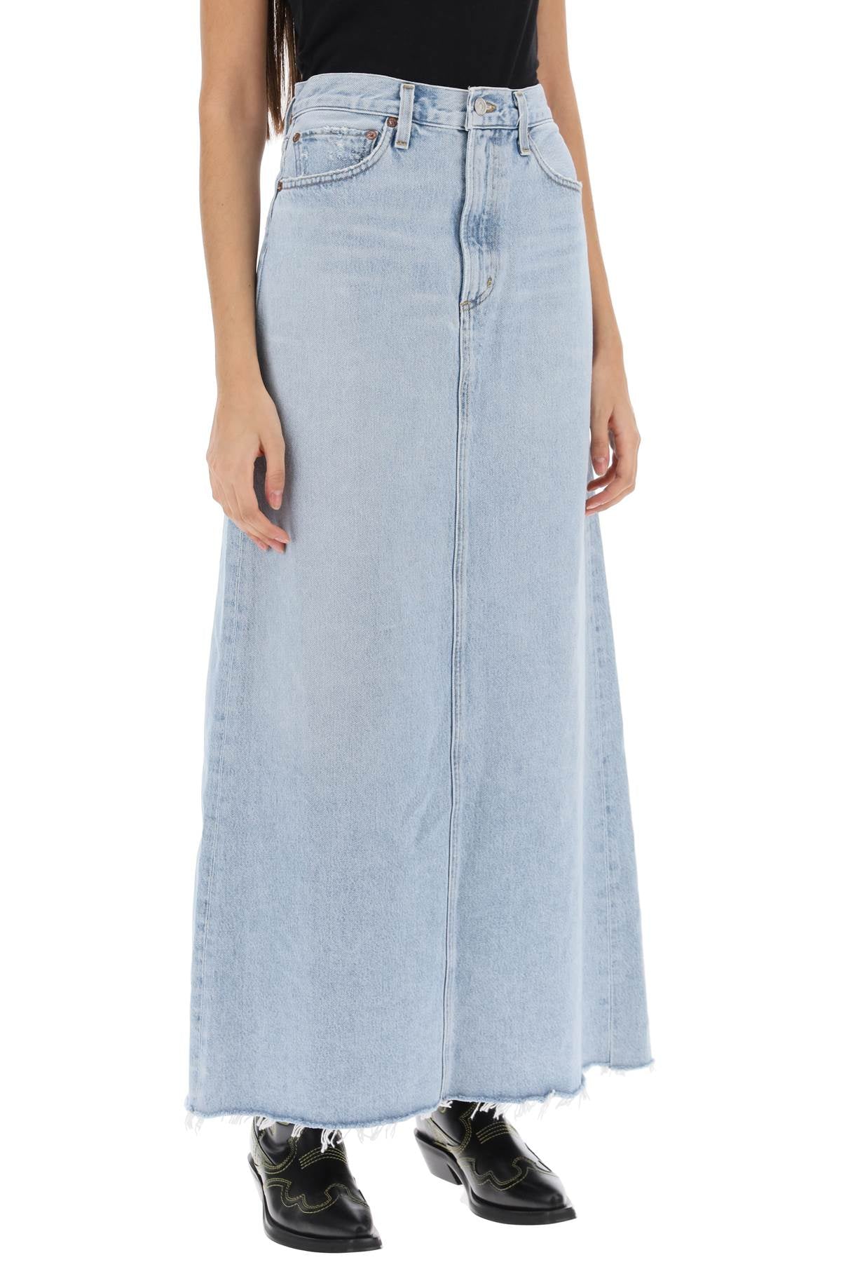 Agolde Agolde hilla maxi skirt in denim