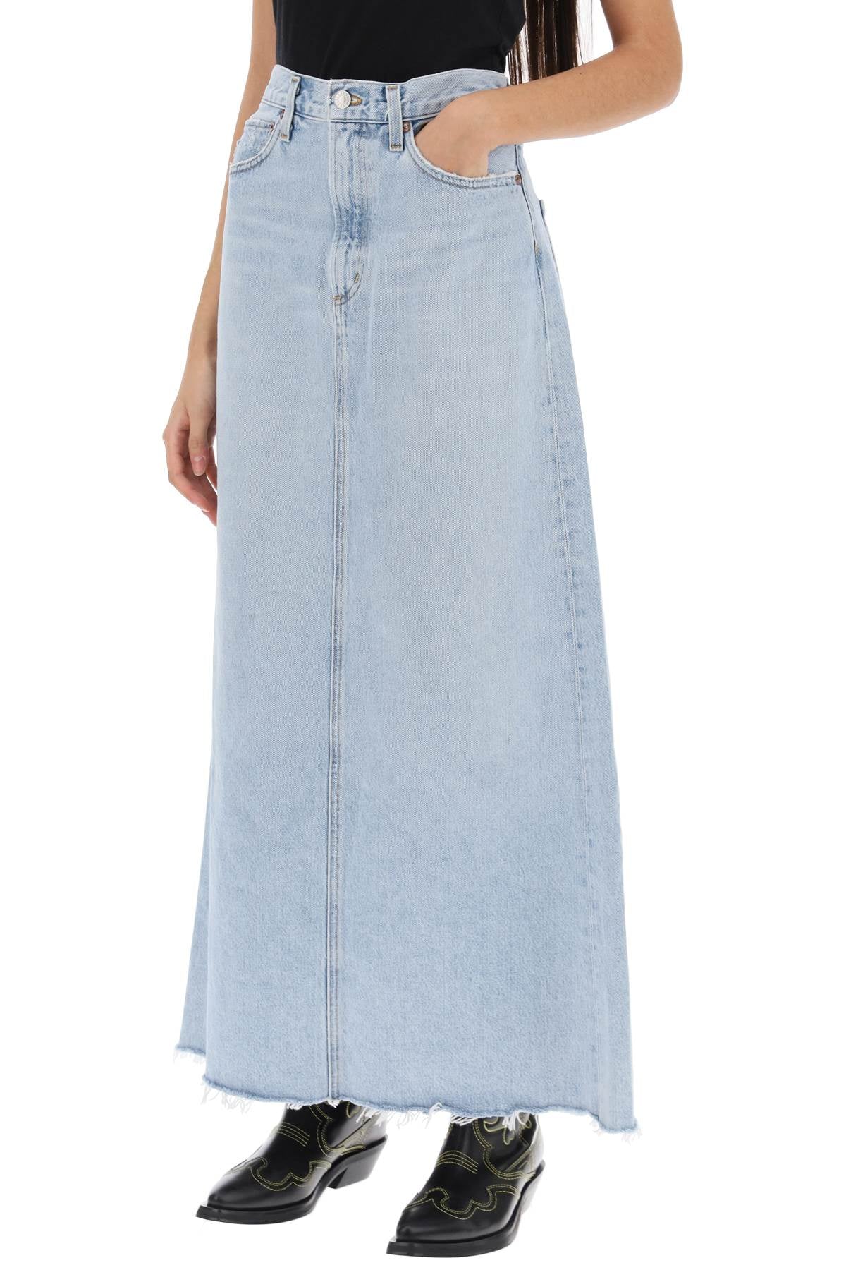 Agolde Agolde hilla maxi skirt in denim