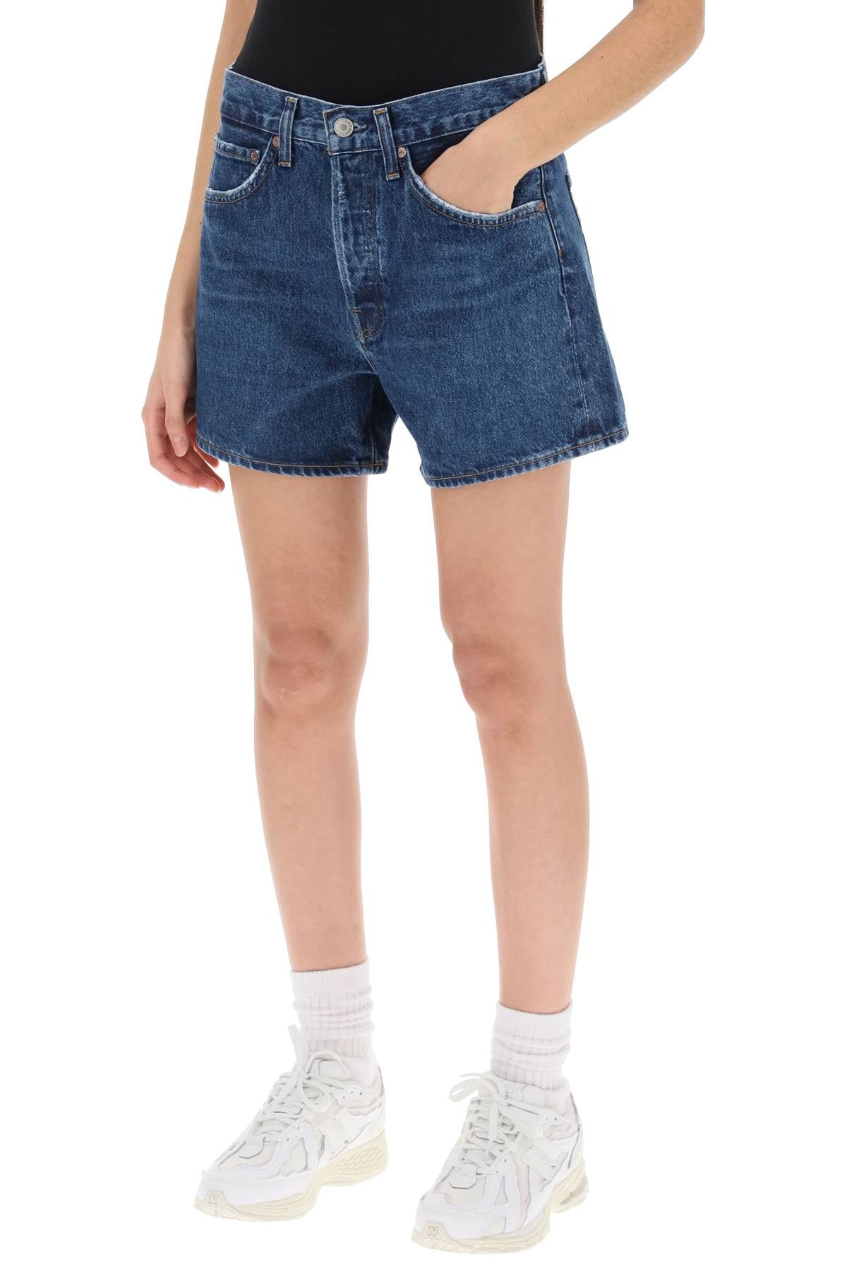 Agolde Agolde parker long denim shorts