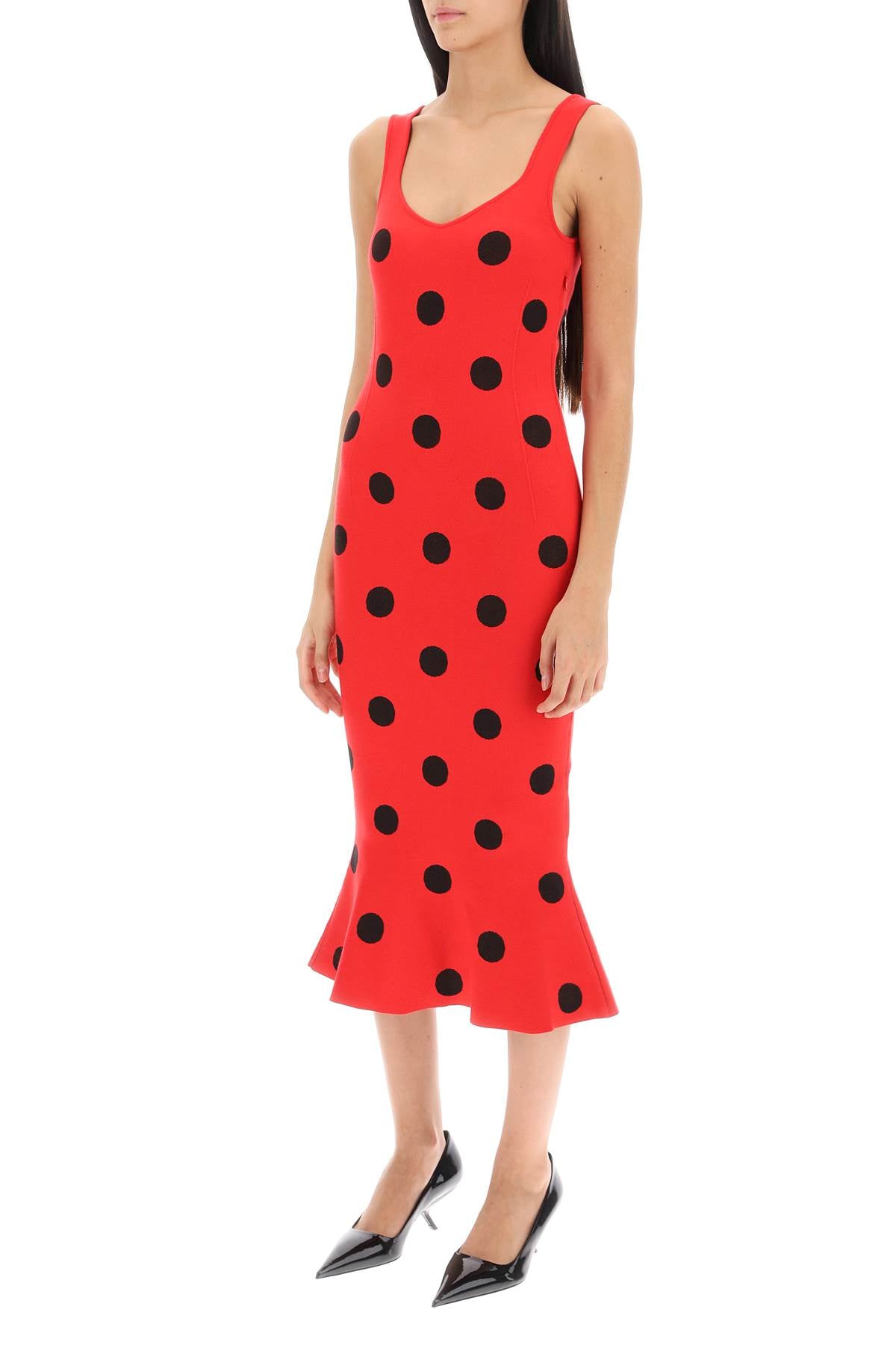 Marni polka dot knit midi dress