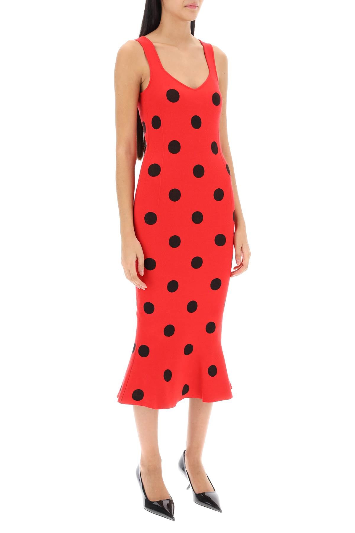 Marni polka dot knit midi dress