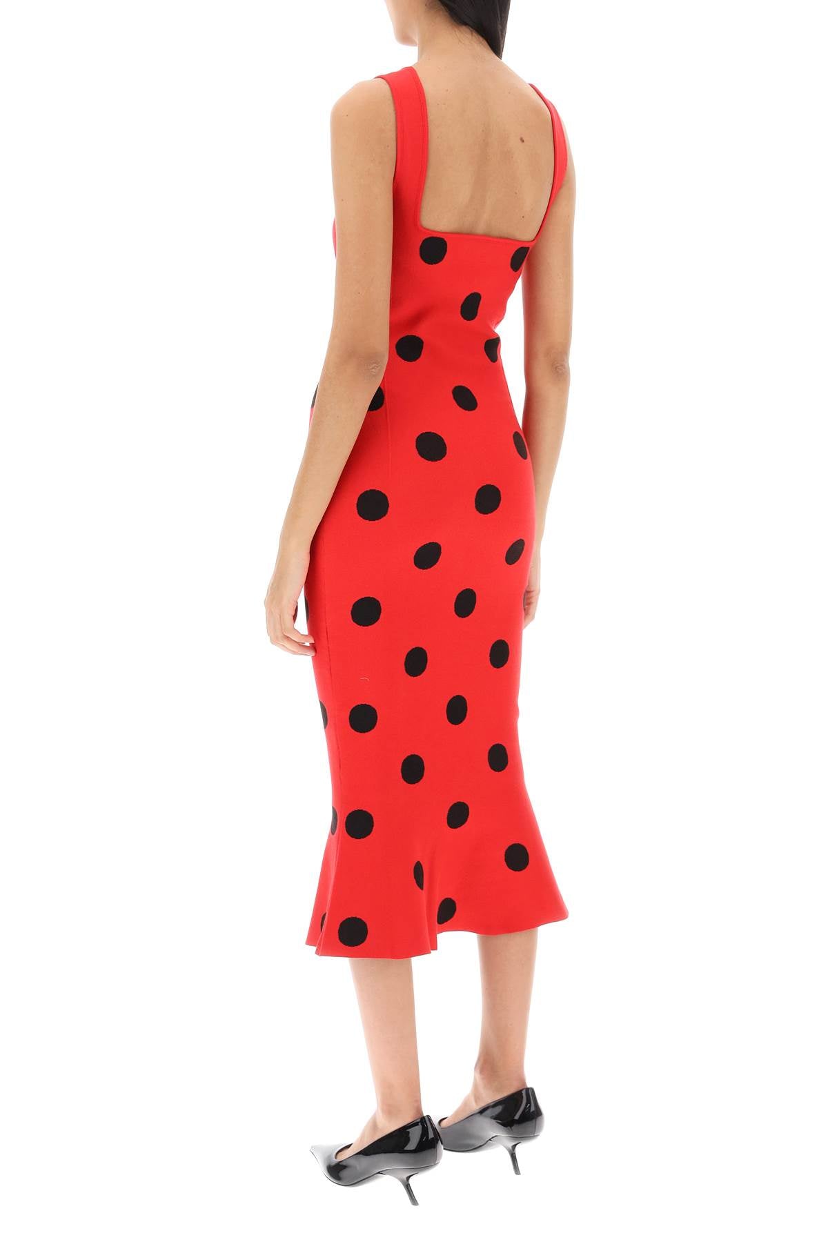 Marni polka dot knit midi dress