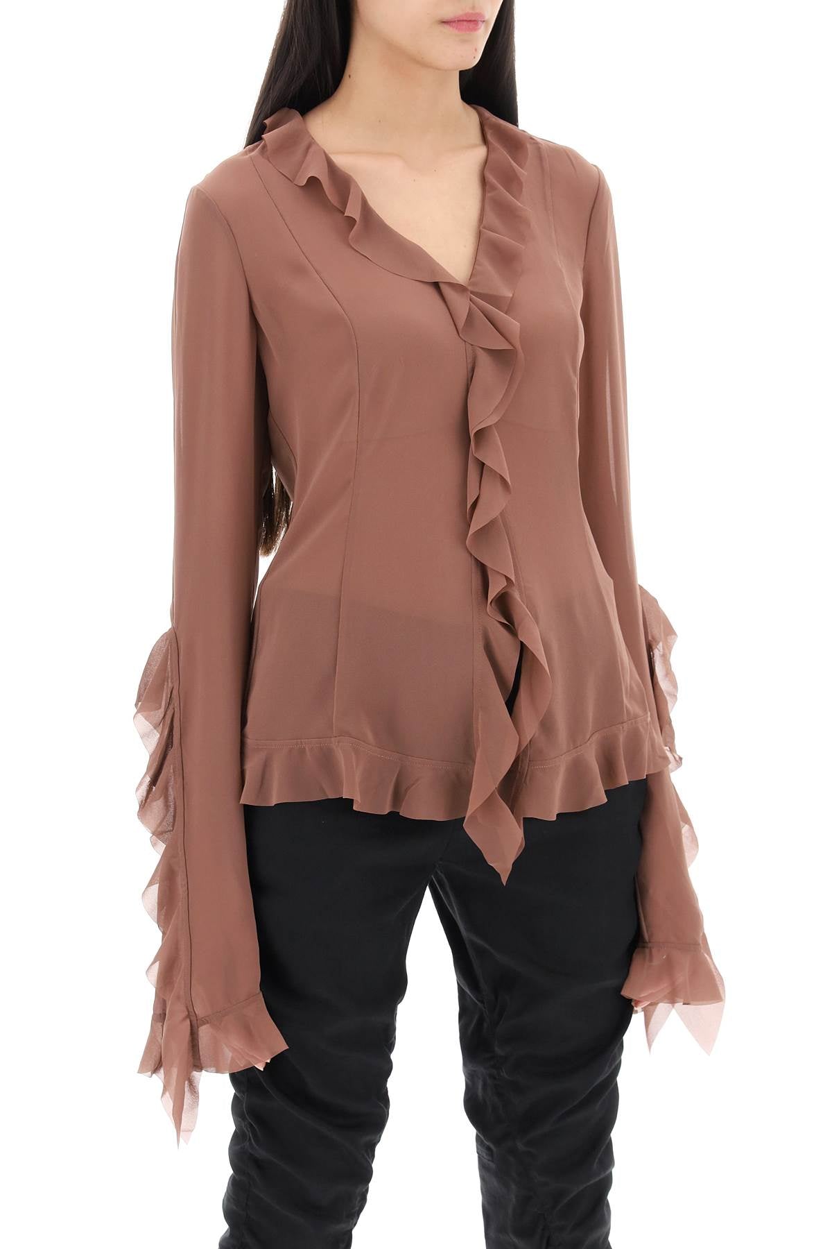 Acne Studios Acne studios ruffled blouse with fr