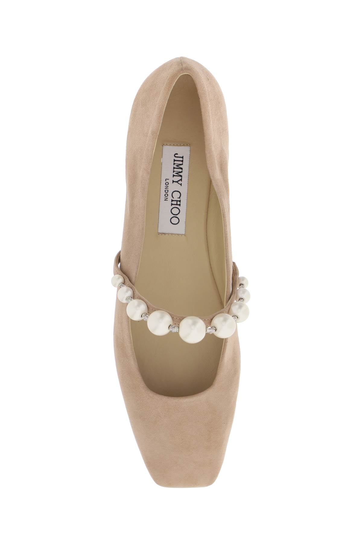 Jimmy Choo Jimmy choo suede leather ballerina flats with pearl