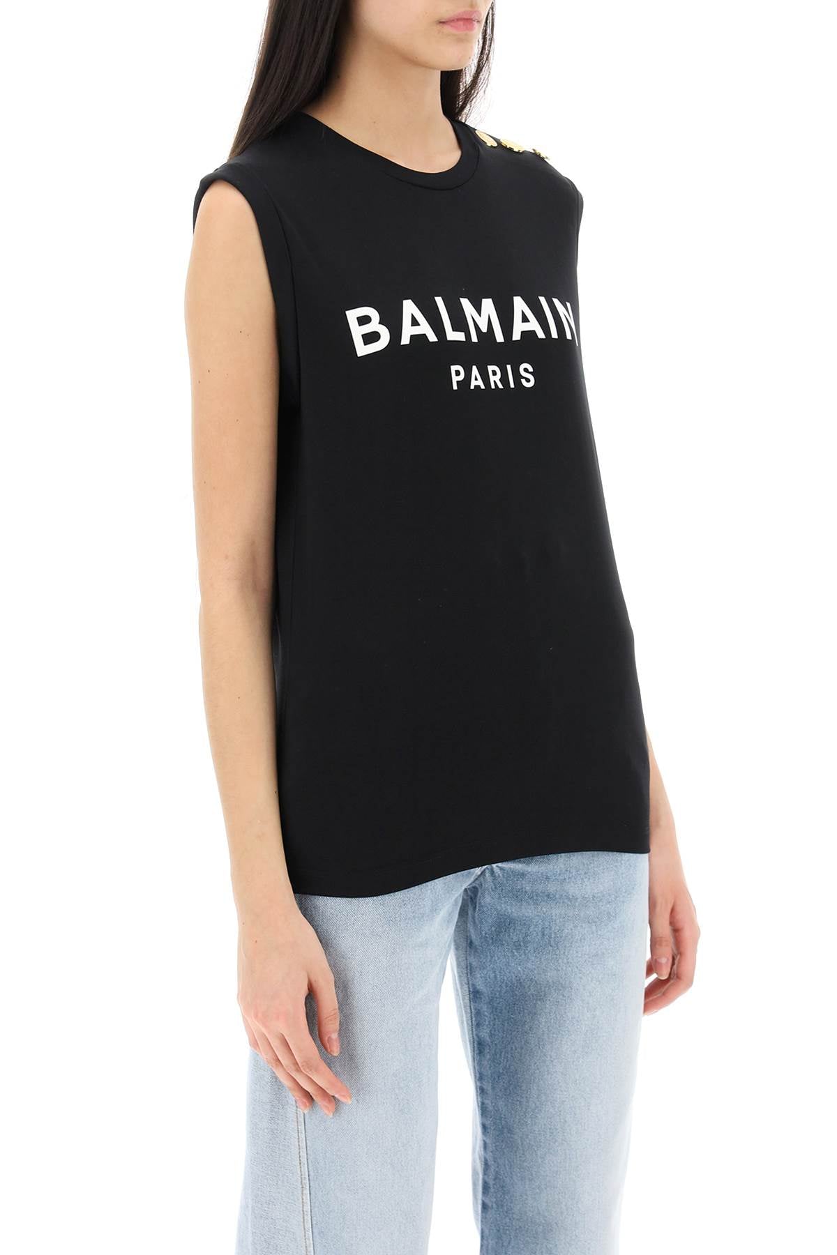 Balmain Balmain logo top with embossed buttons