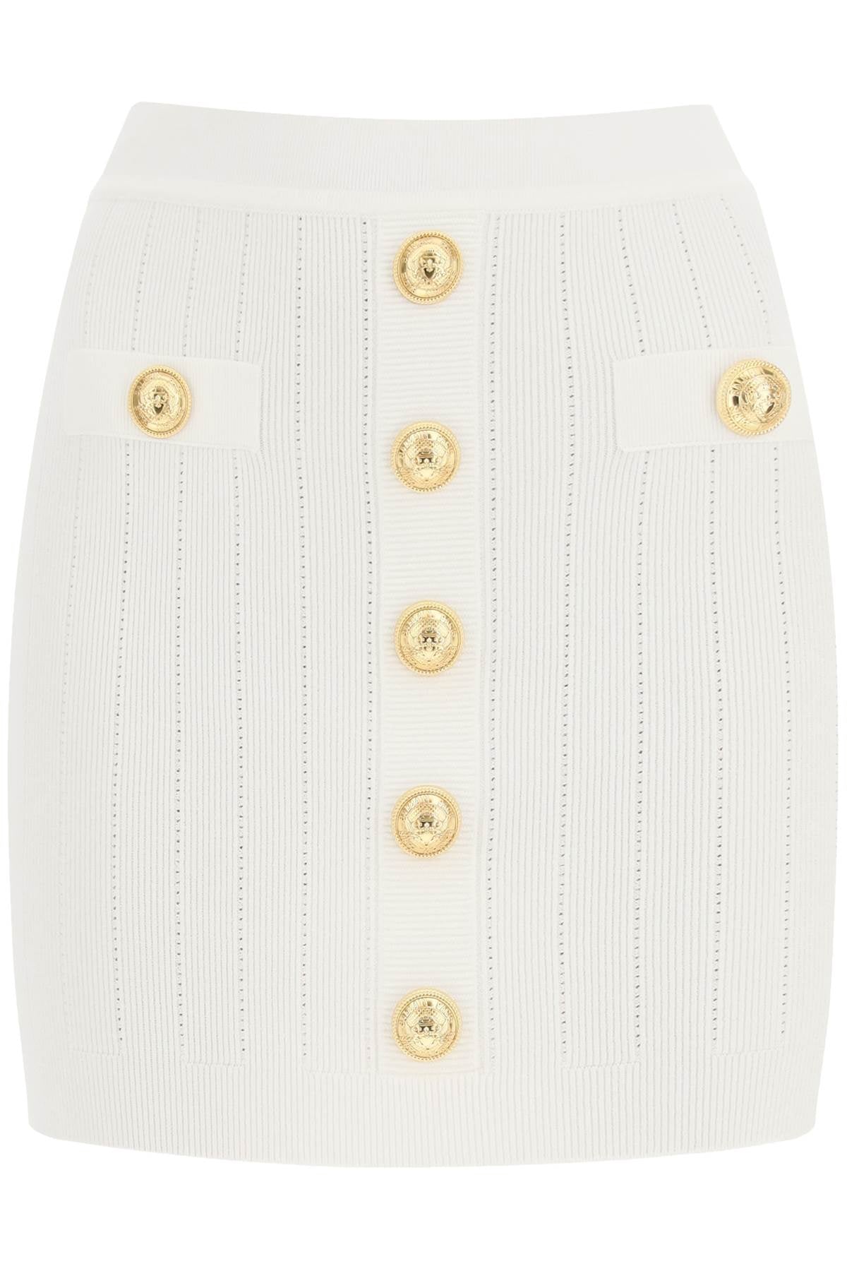 Balmain Balmain knit mini skirt with embossed buttons