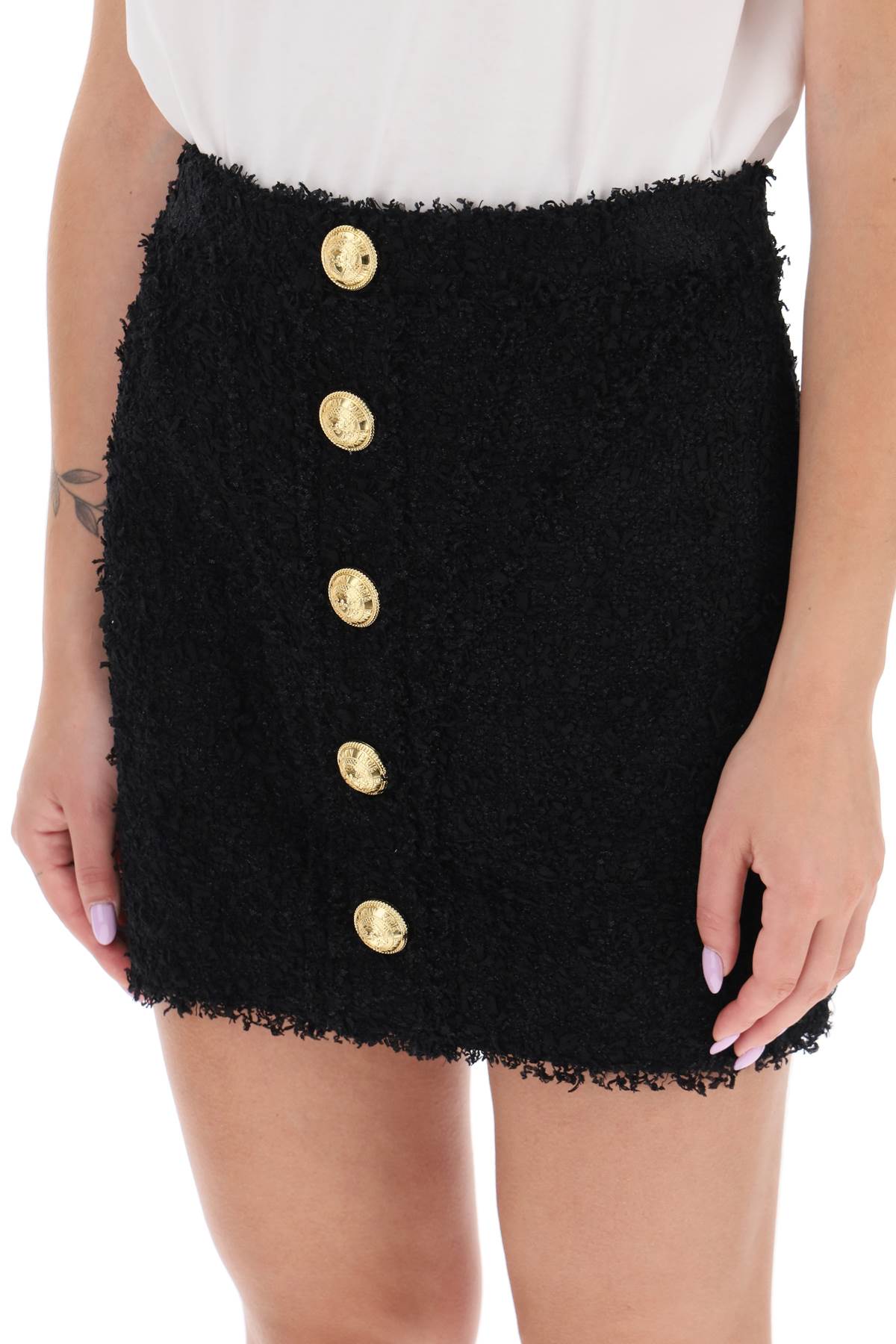 Balmain Balmain mini skirt in monochrome tweed