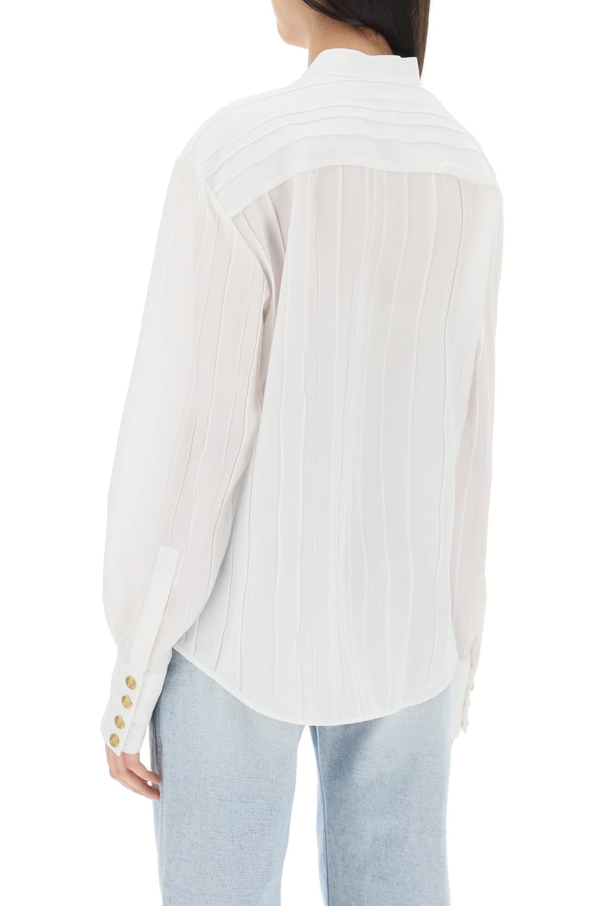 Balmain Balmain pleated bib shirt