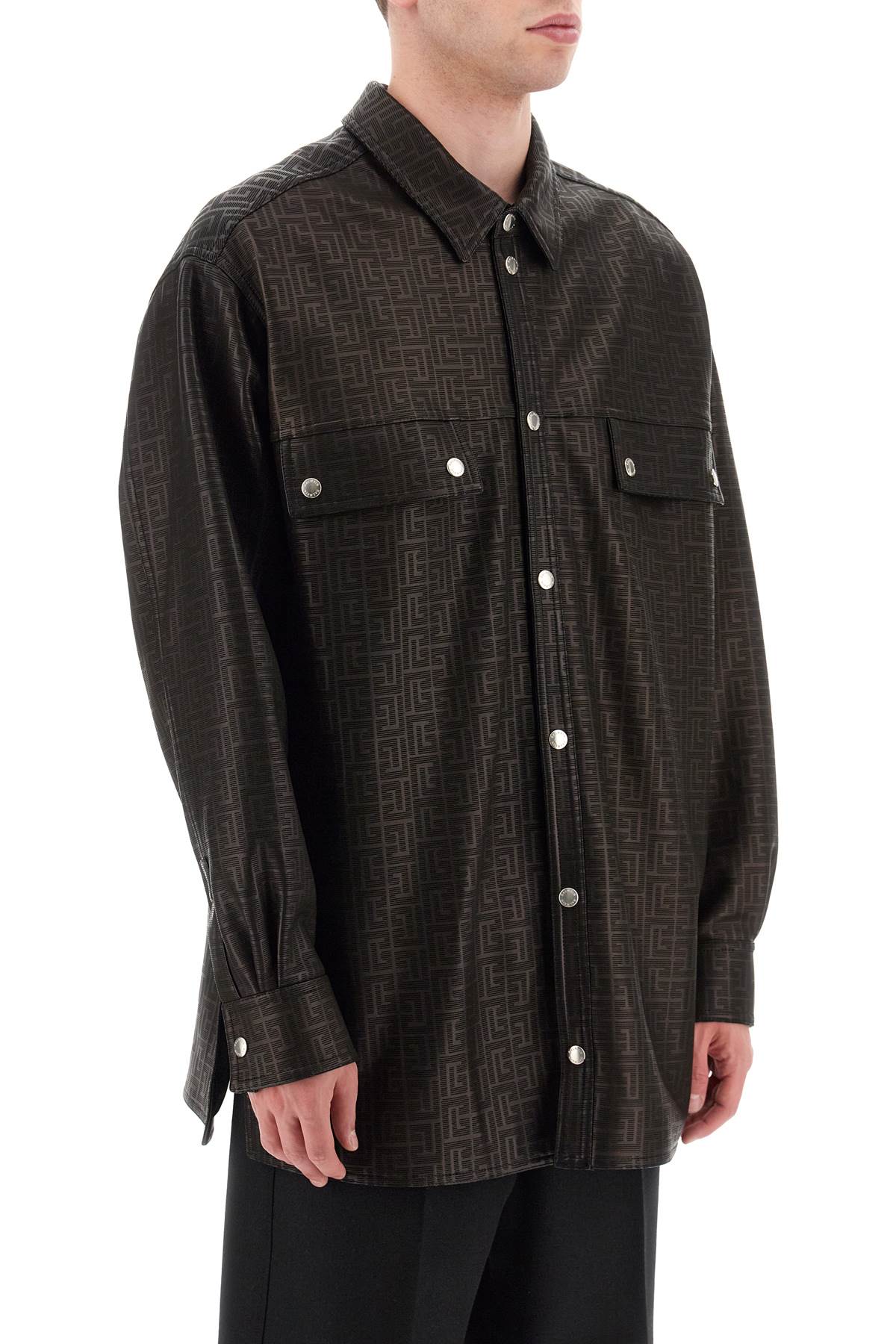 Balmain Balmain monogram leather overshirt