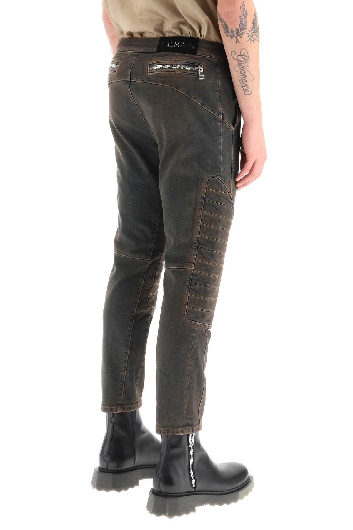 Balmain Balmain stretch jeans with quilted and padded inserts