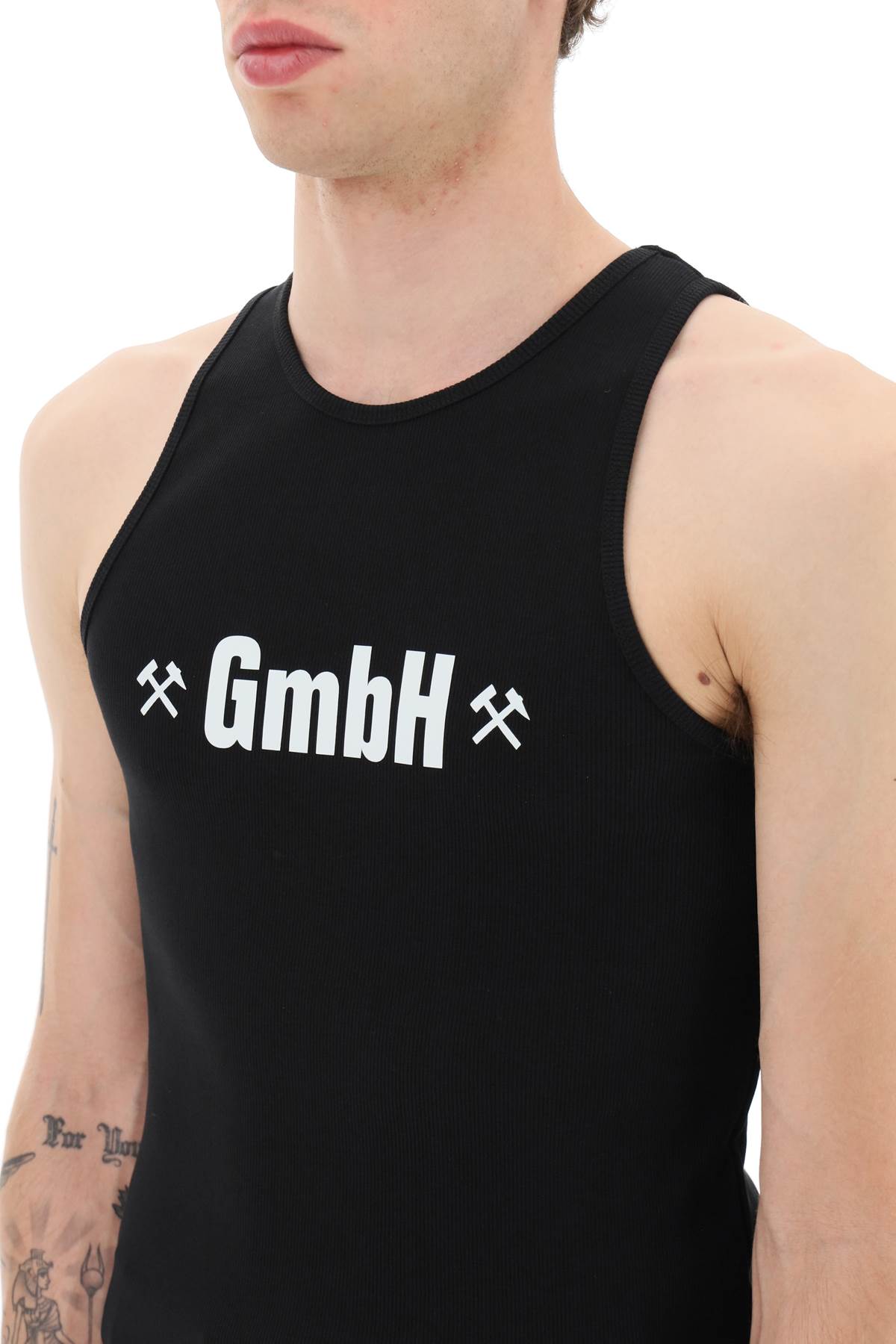 GMBH Gmbh logo print ribbed tank top