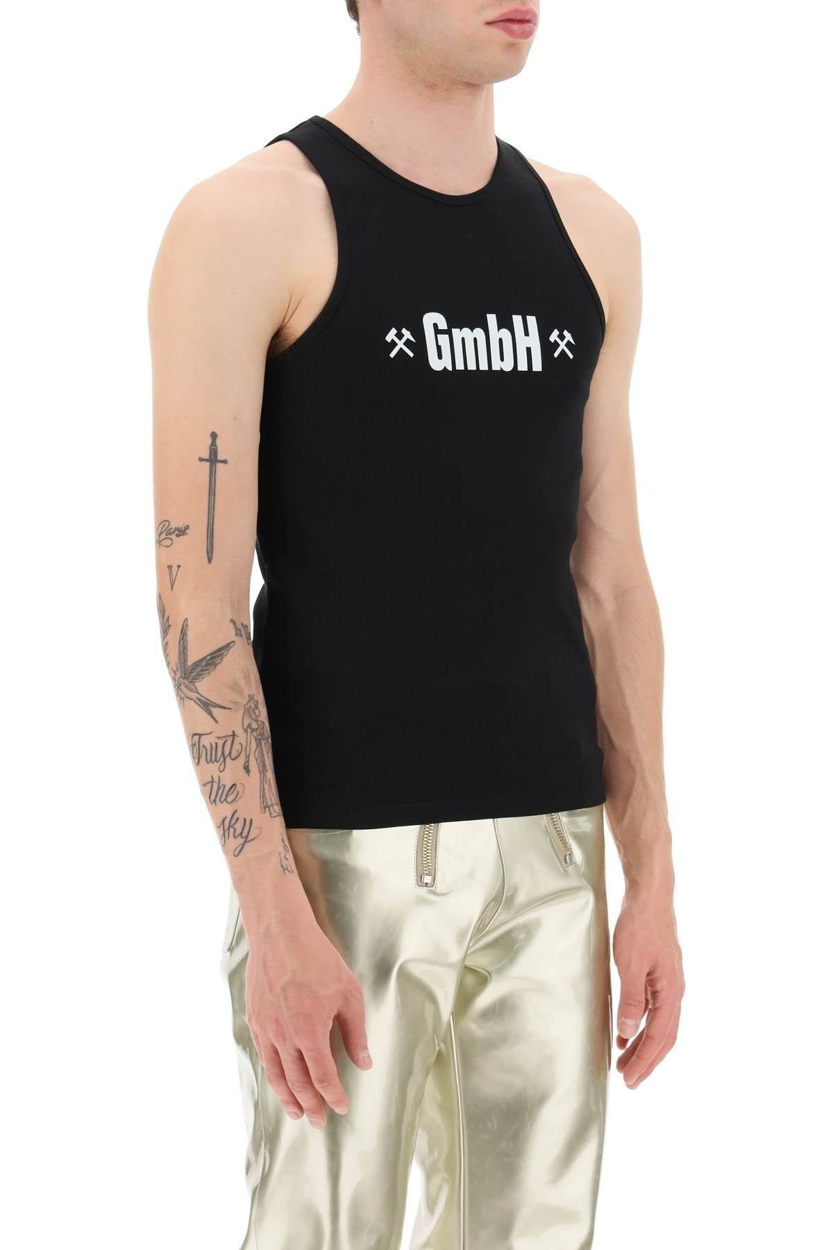 GMBH Gmbh logo print ribbed tank top