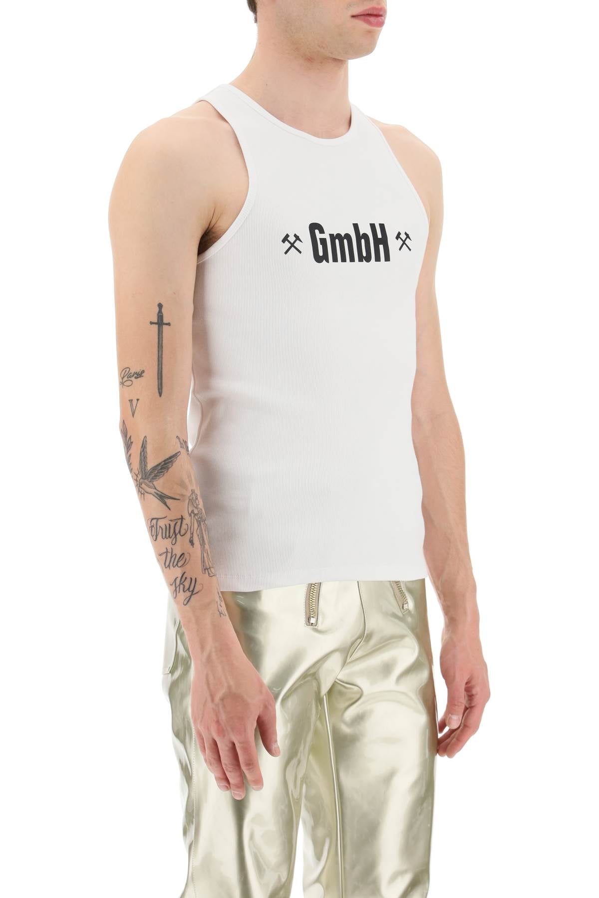 GMBH Gmbh logo print ribbed tank top