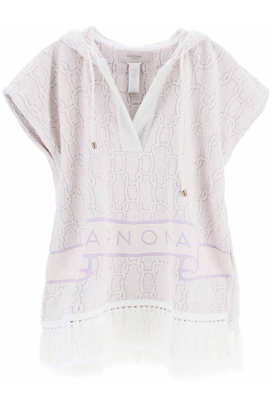 Agnona Agnona terry poncho with chain motif