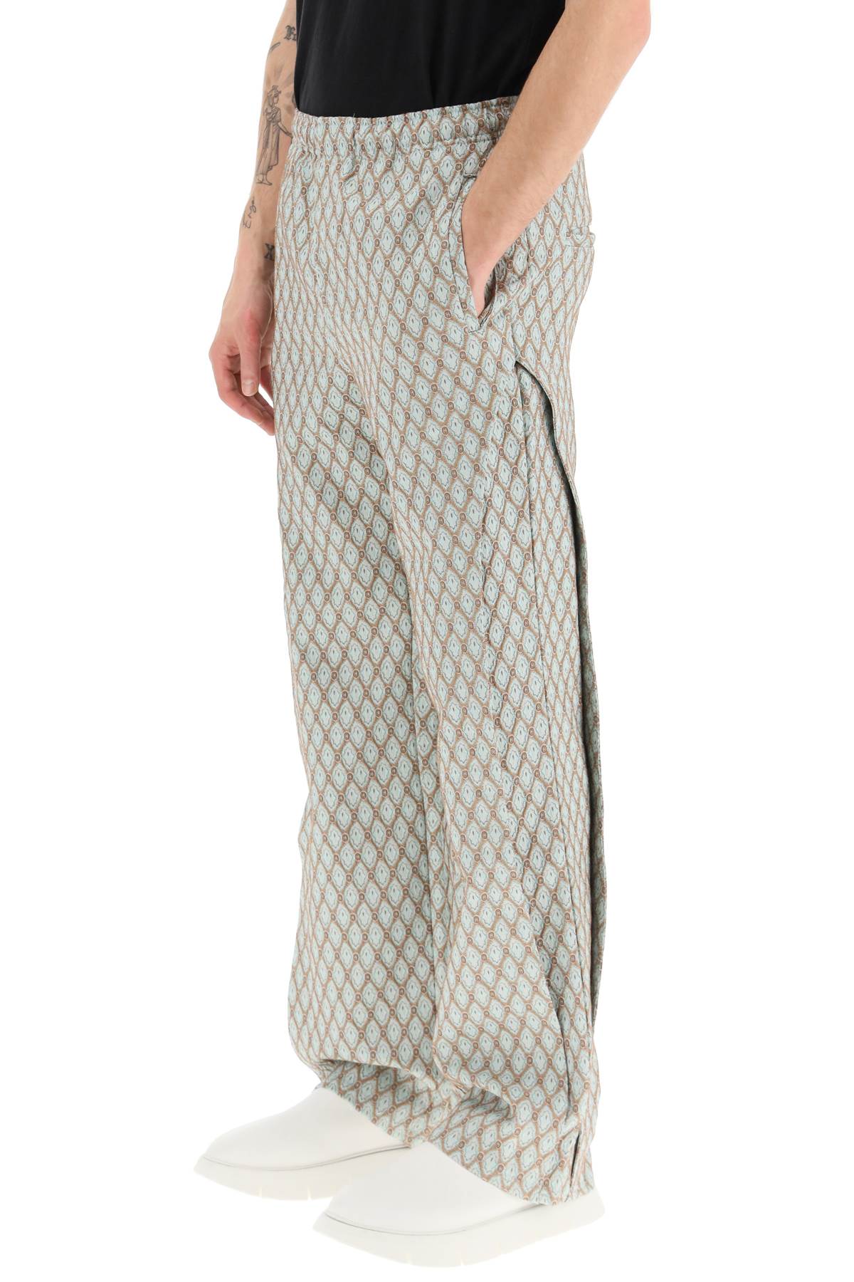 Andersson Bell Andersson bell geometric jacquard pants with side opening