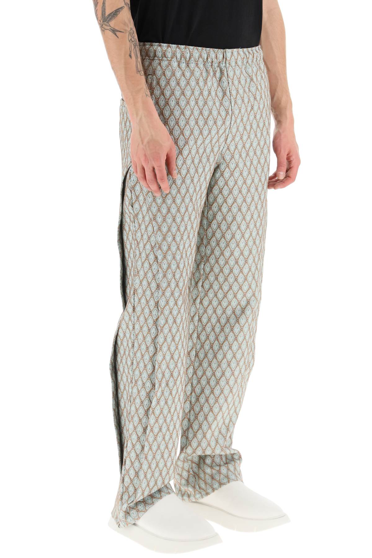 Andersson Bell Andersson bell geometric jacquard pants with side opening