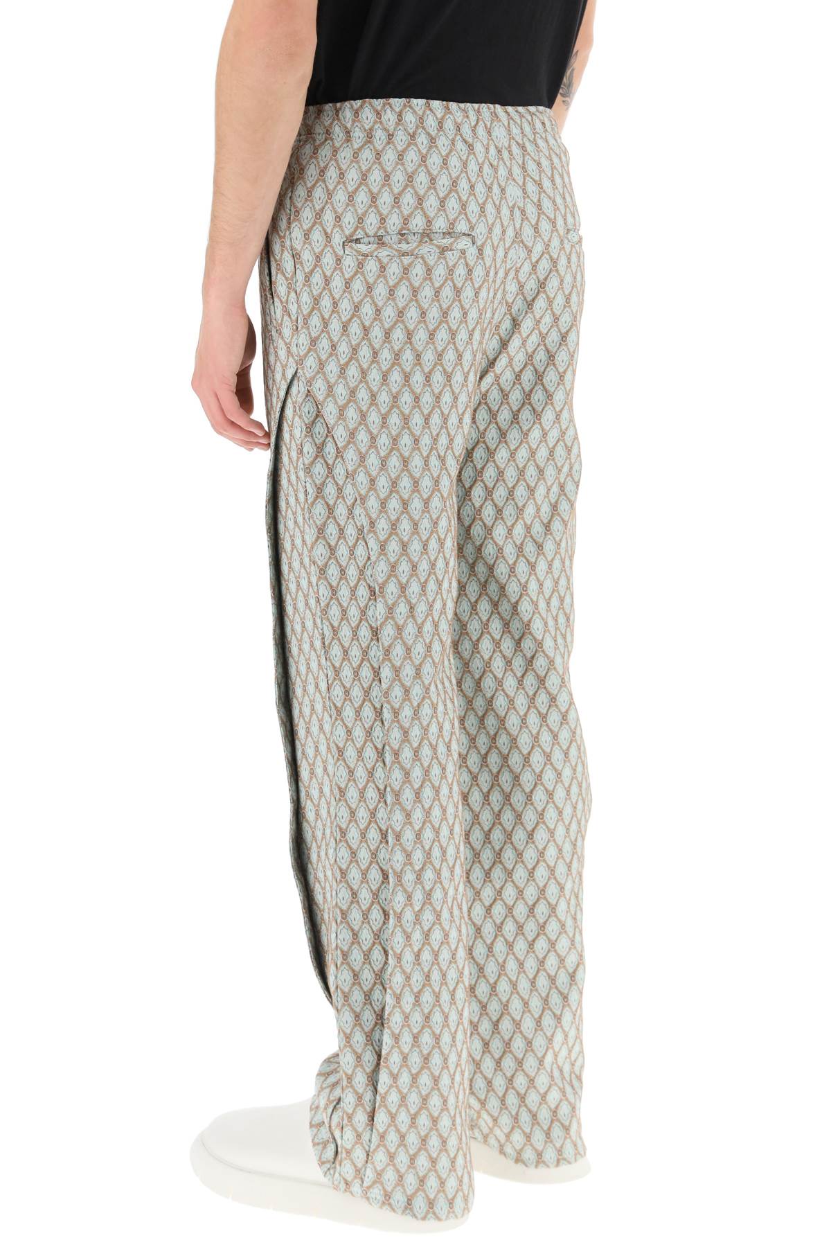 Andersson Bell Andersson bell geometric jacquard pants with side opening