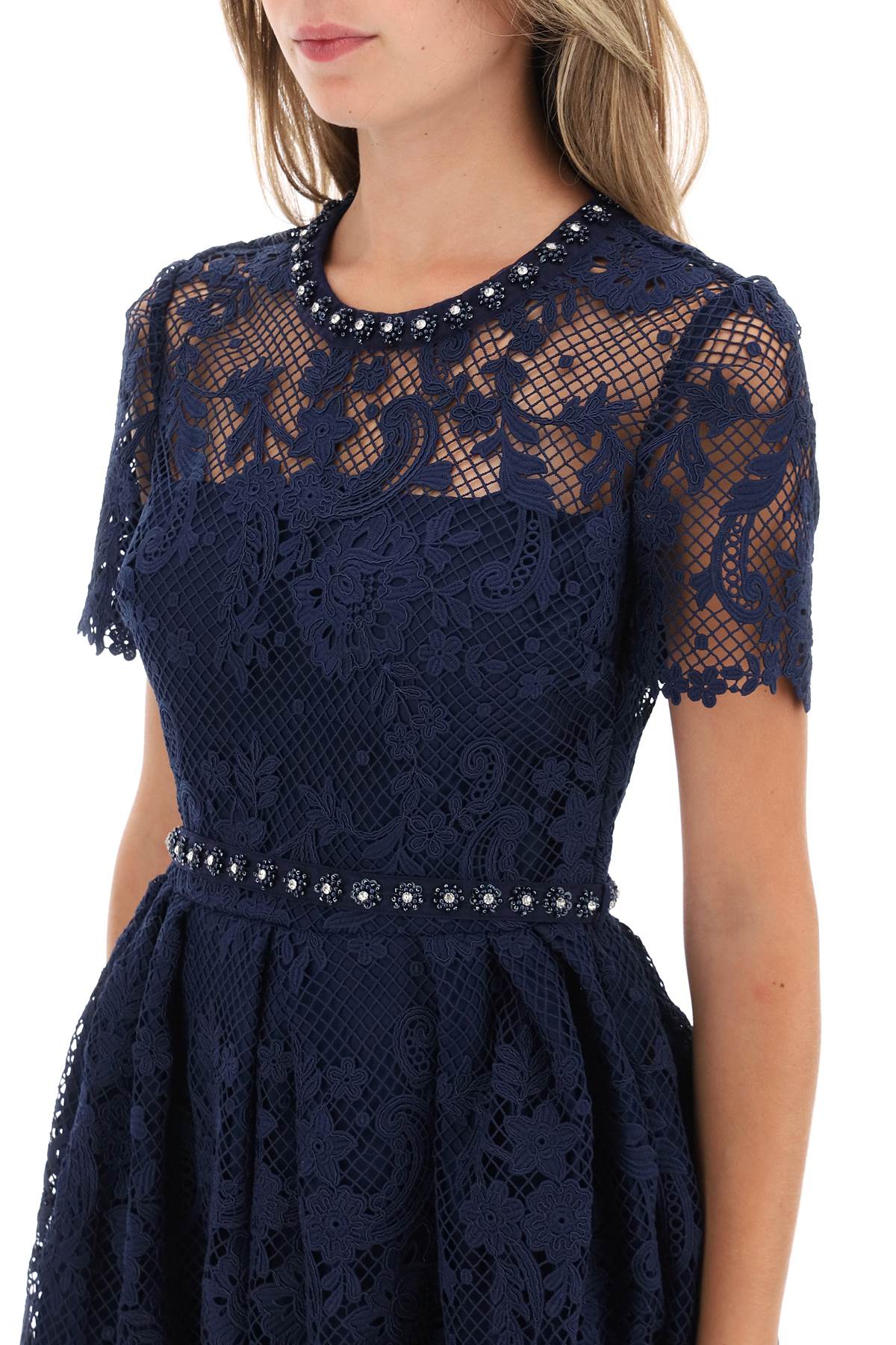 Self Portrait Self portrait floral lace mini dress with appliques