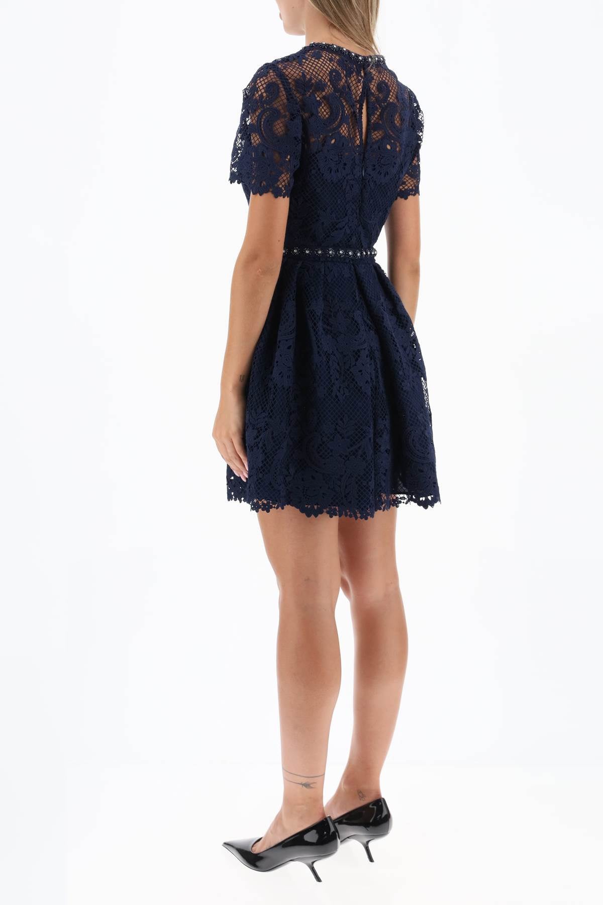 Self Portrait Self portrait floral lace mini dress with appliques