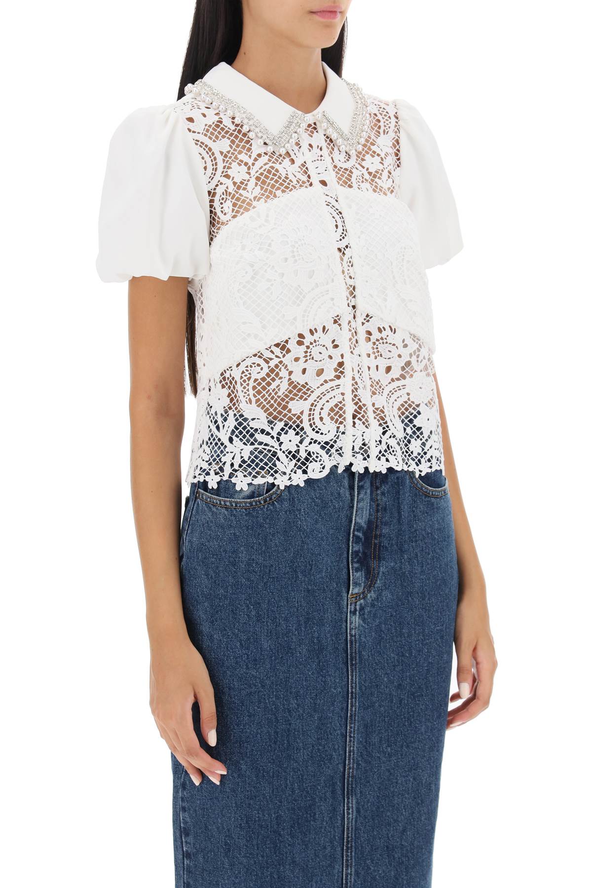 Self Portrait Self portrait floral-lace top with appliques