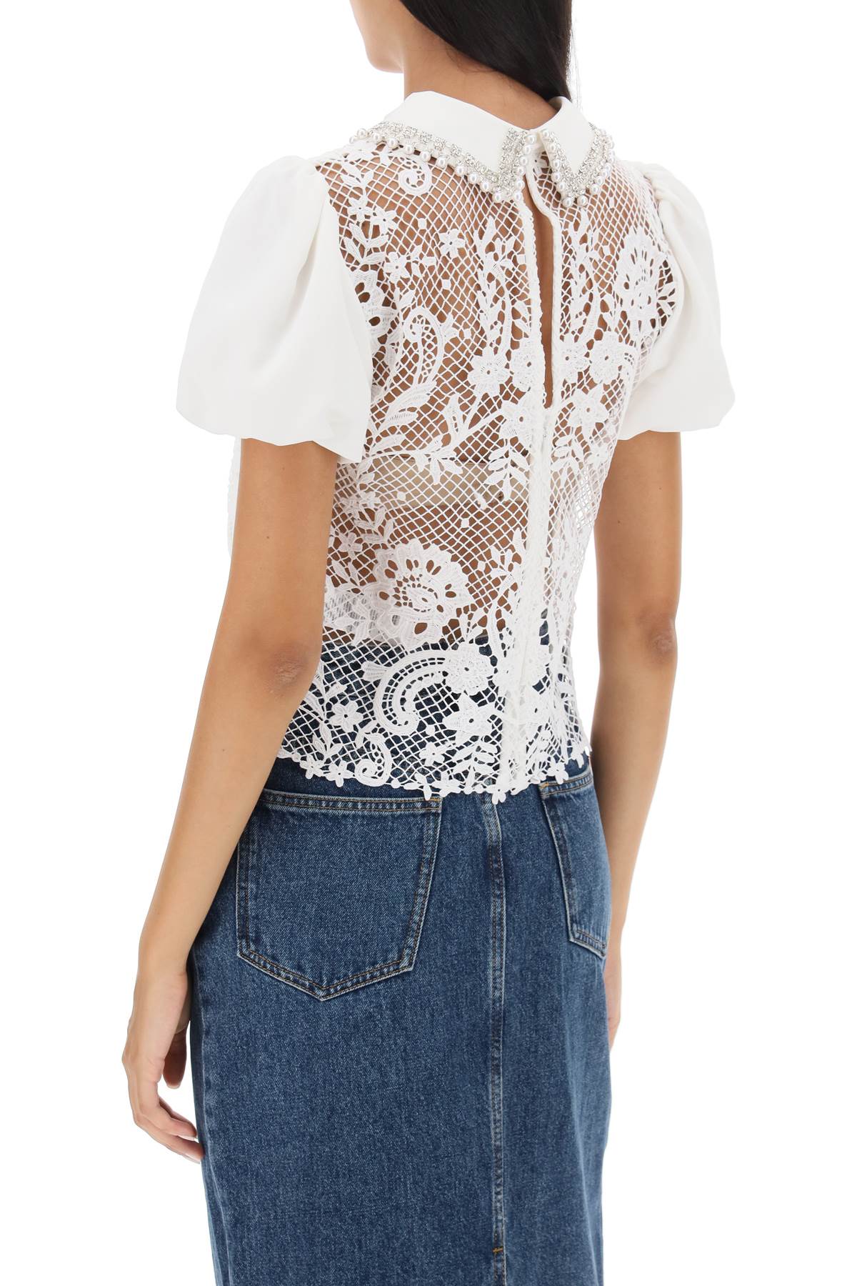 Self Portrait Self portrait floral-lace top with appliques