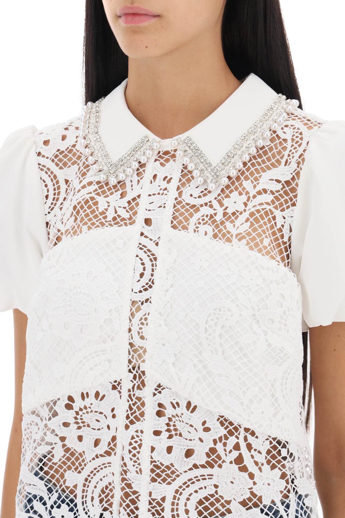 Self Portrait Self portrait floral-lace top with appliques