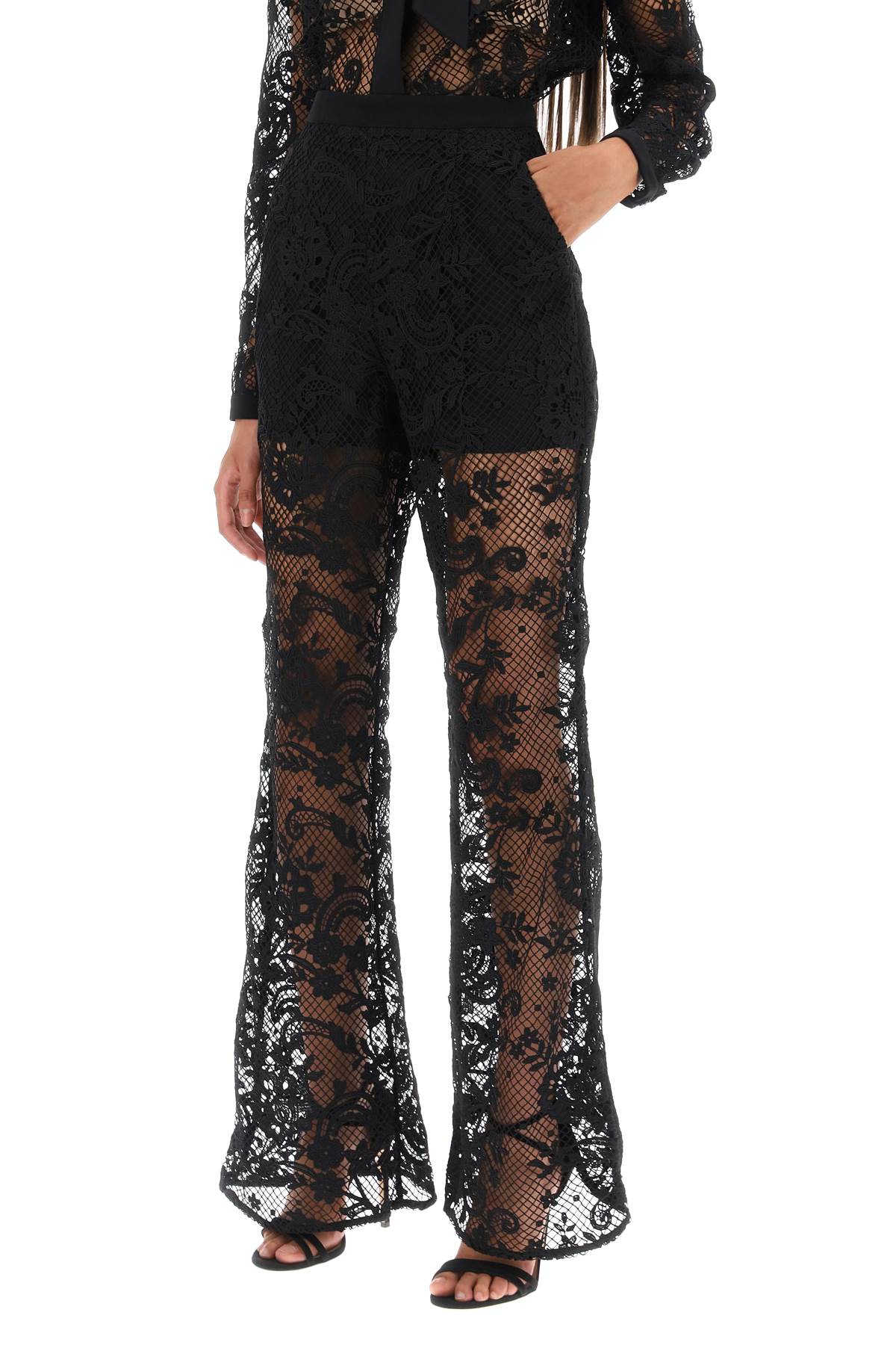 Self Portrait Self portrait bootcut pants in floral lace