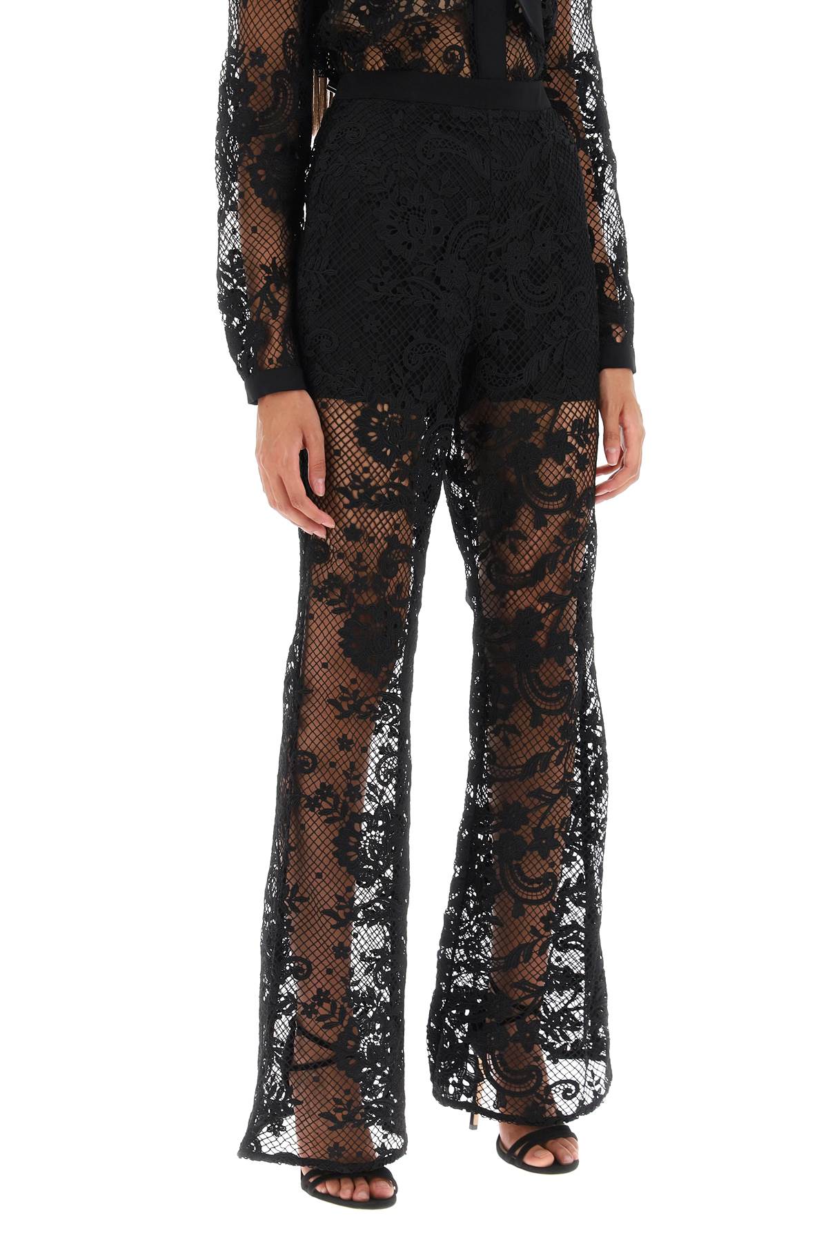 Self Portrait Self portrait bootcut pants in floral lace