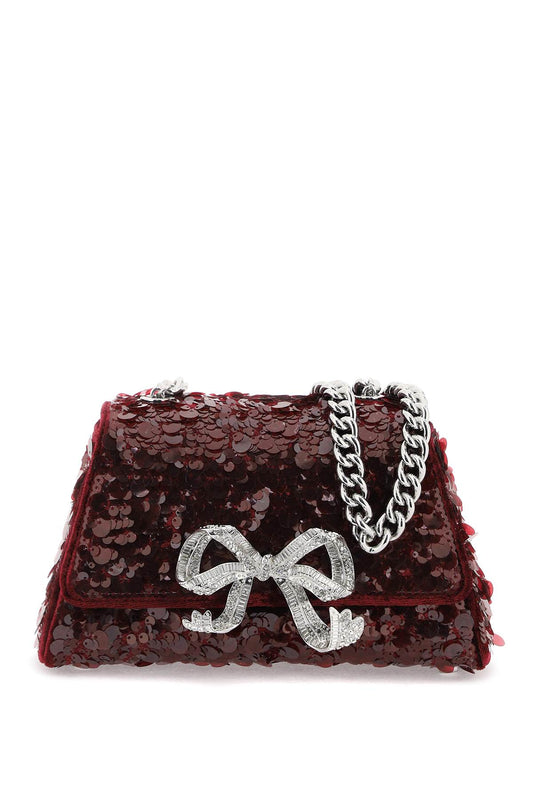 Self Portrait Self portrait sequined bow mini shoulder bag