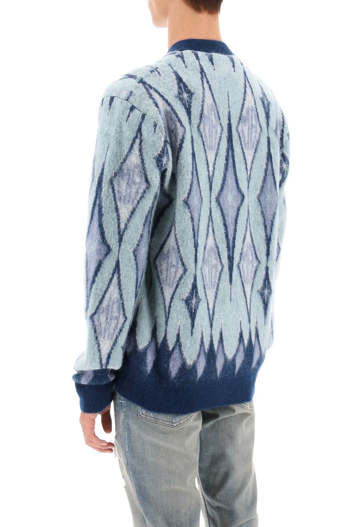 Amiri Amiri argyle bruhed-yarn cardigan