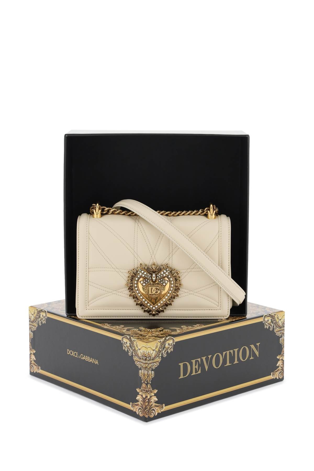 Dolce & Gabbana Dolce & gabbana medium devotion bag in quilted nappa leather